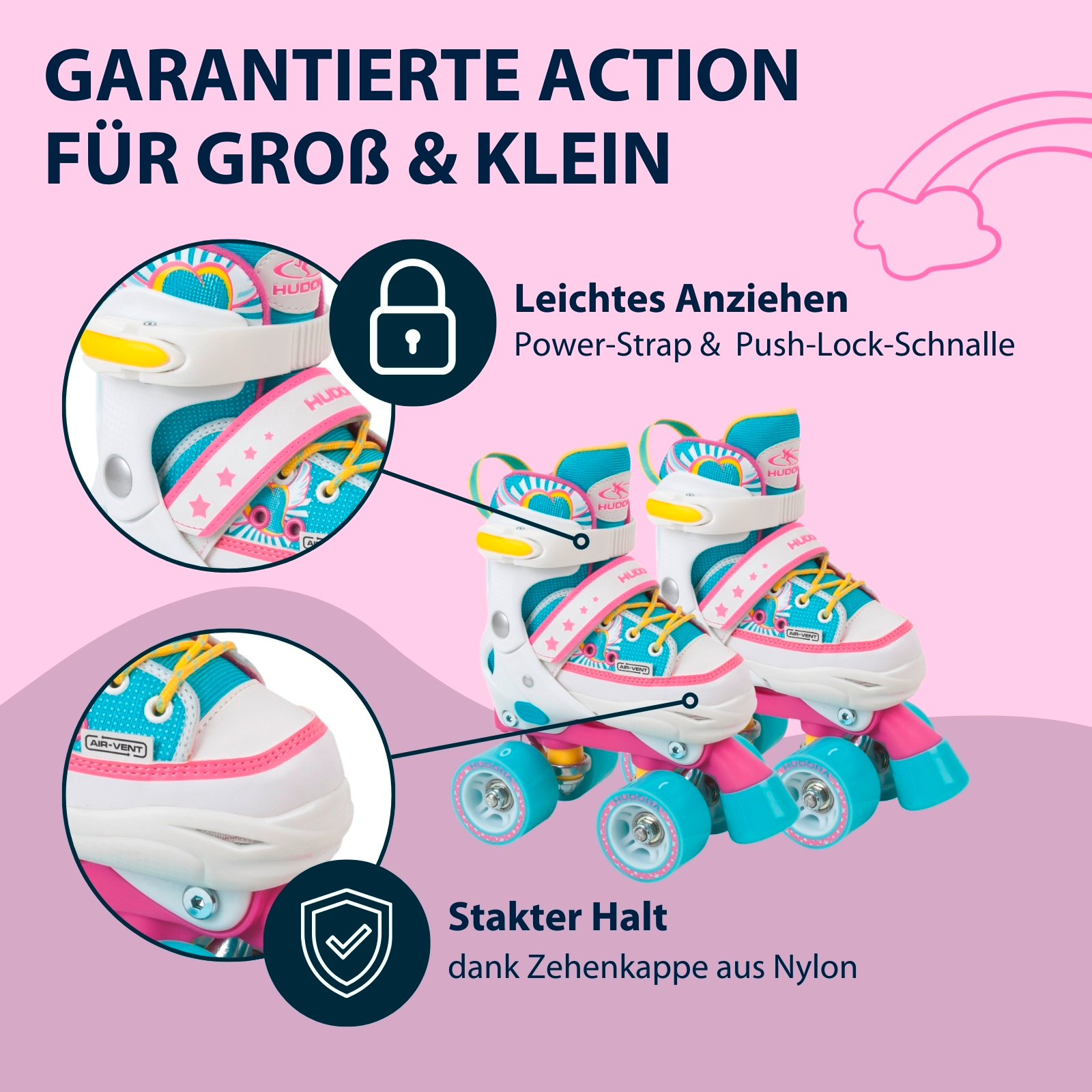 HUDORA Rollschuh Skate Wonders, verstellbar, Gr. 28-35, Bild 4 von 7