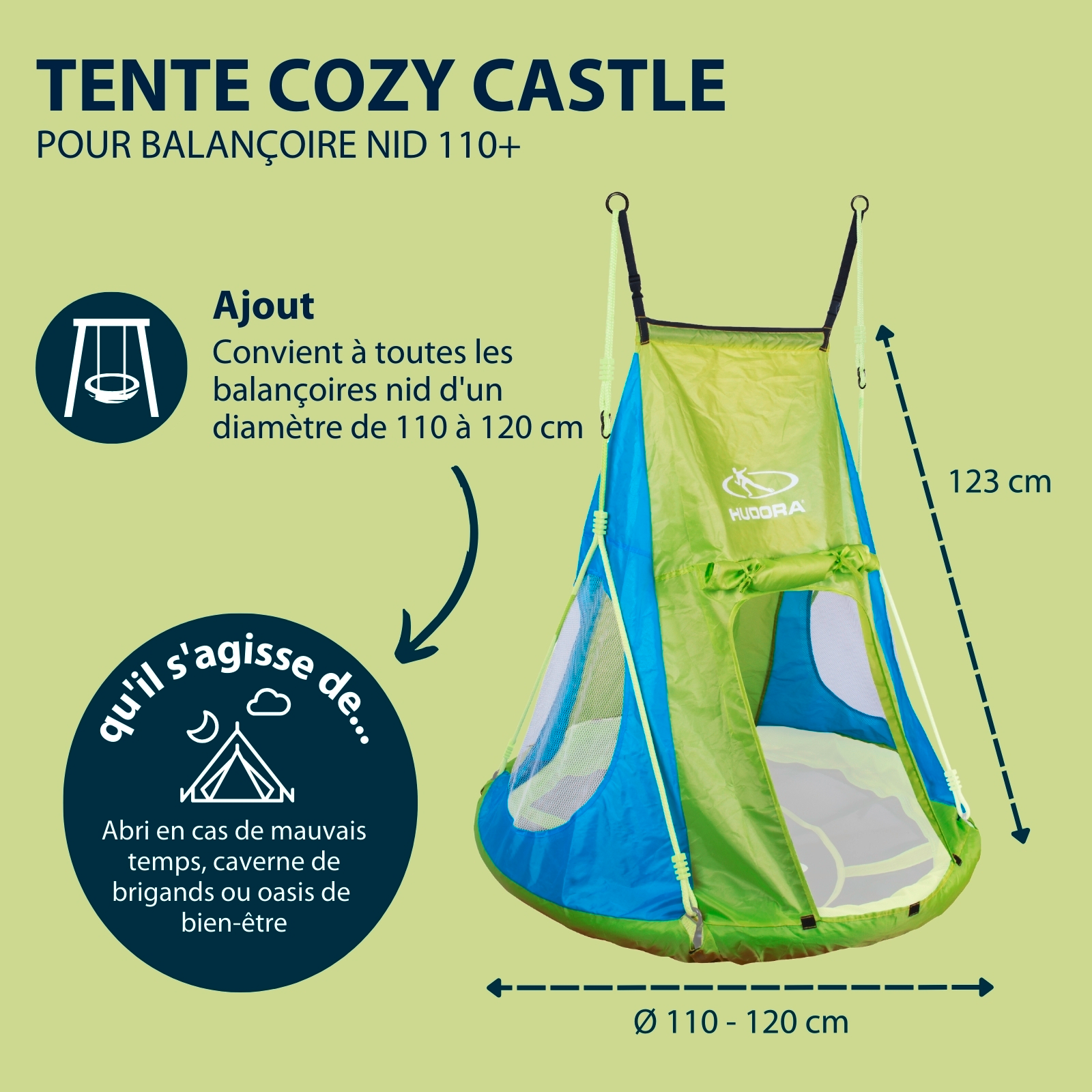 HUDORA Cosy Castle tent for nest swing 110+, image 2 from 7