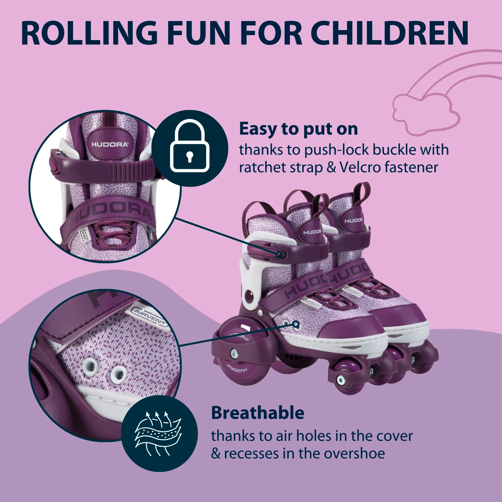 Roller skate My First Quad, lavender, size 26-33, image 4 from 7