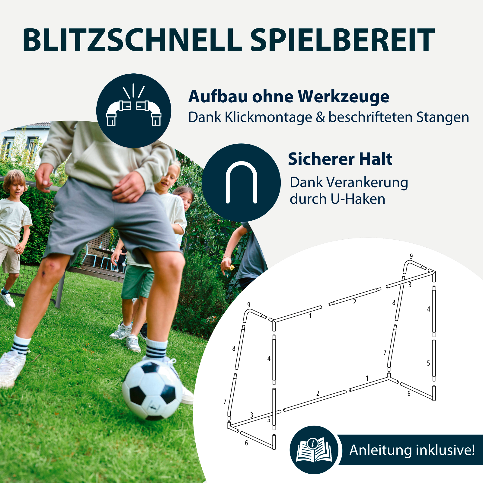 HUDORA Football Goal Pro Tect 360 Advanced White, image 5 from 7