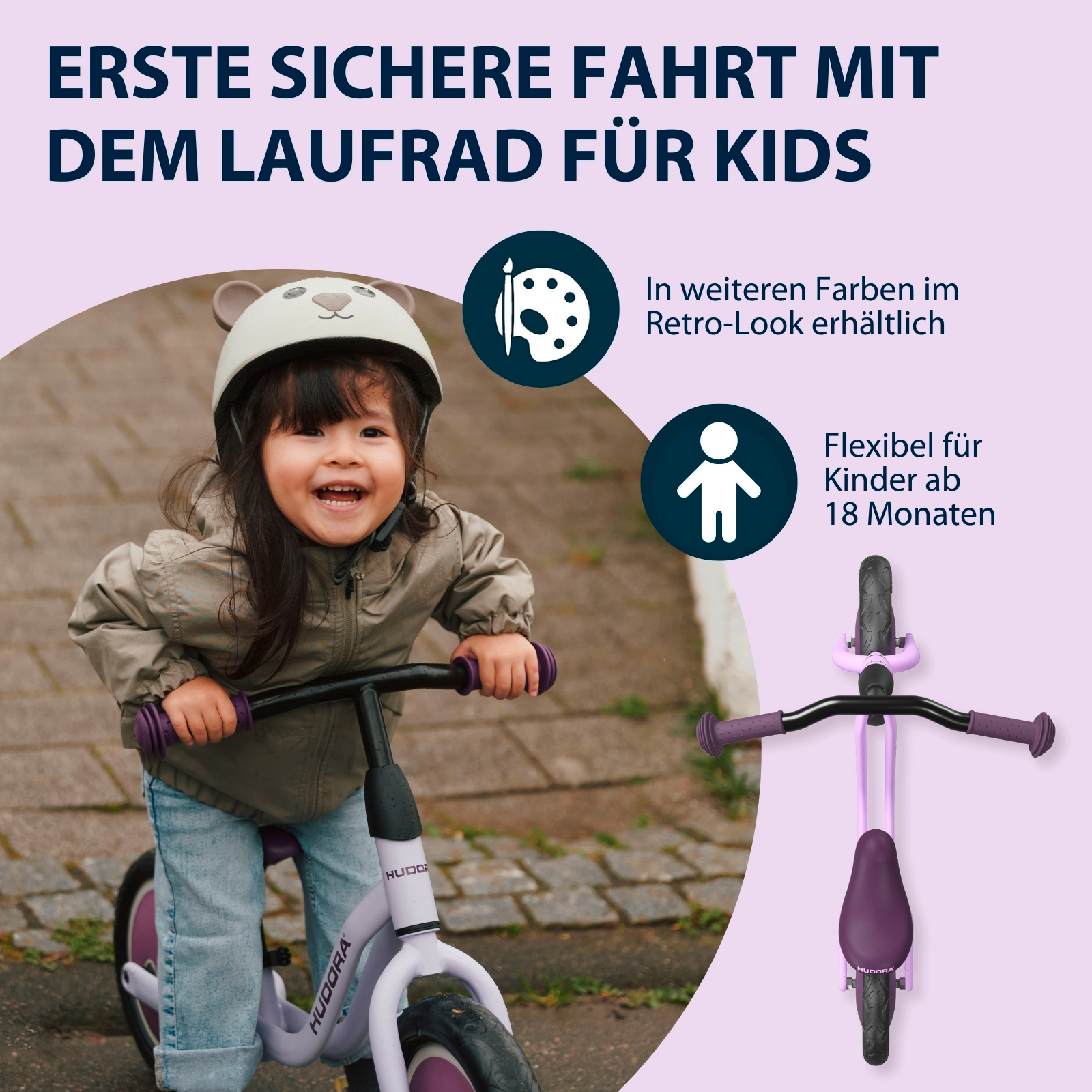 HUDORA Laufrad Cruisy, lavender, Bild 5 von 6