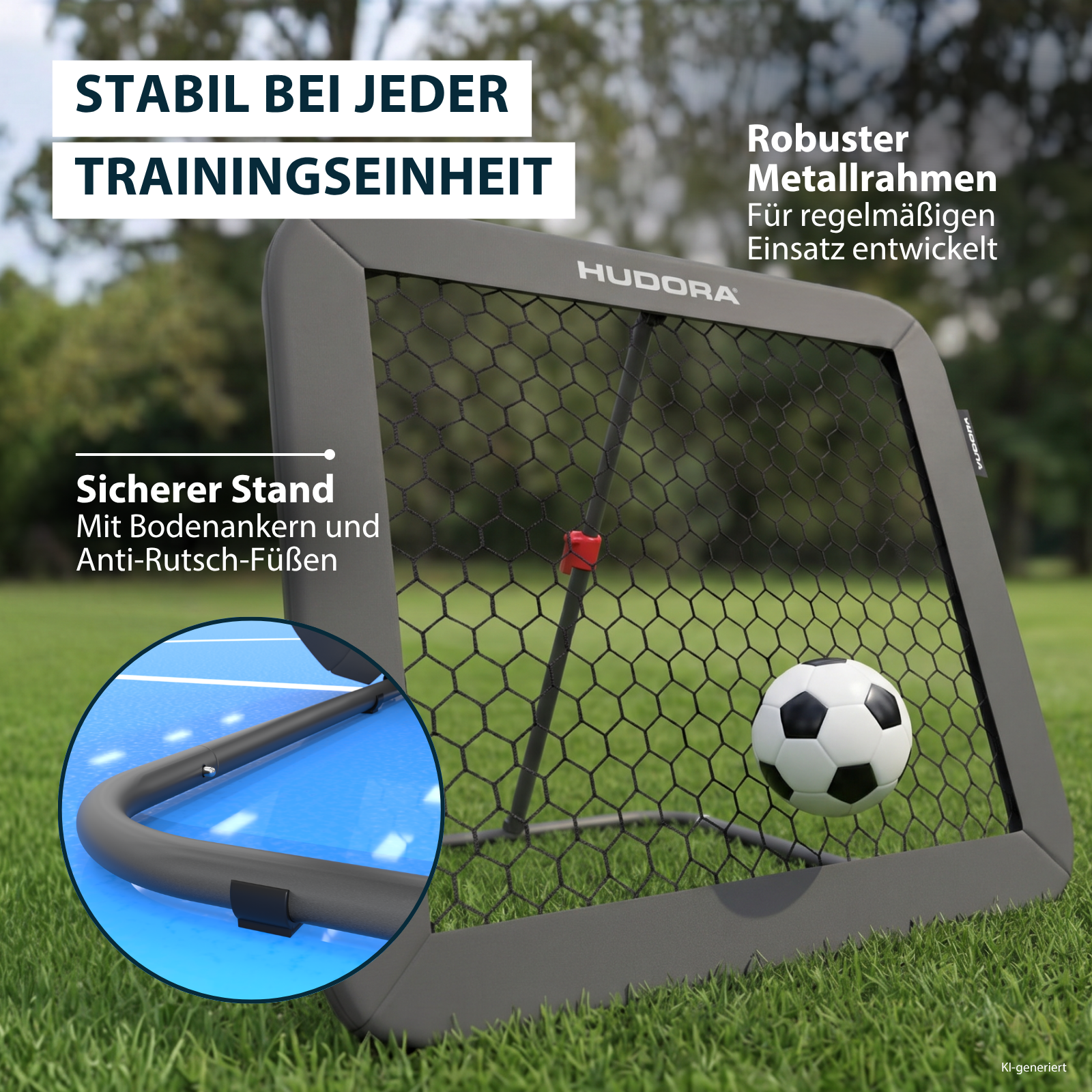 HUDORA Fußball Rebounder 100 Grey, Bild 3 von 7