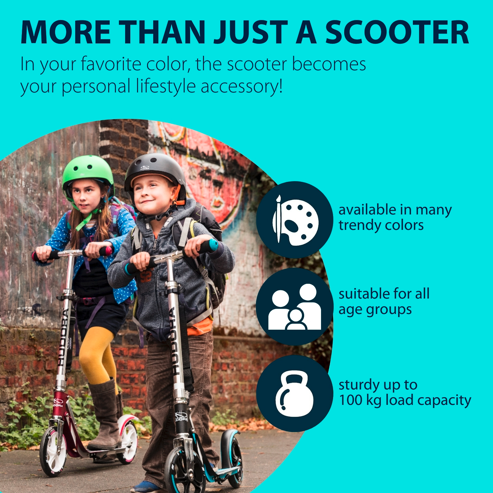 HUDORA BigWheel® 205, scooter turquoise, image 6 from 7