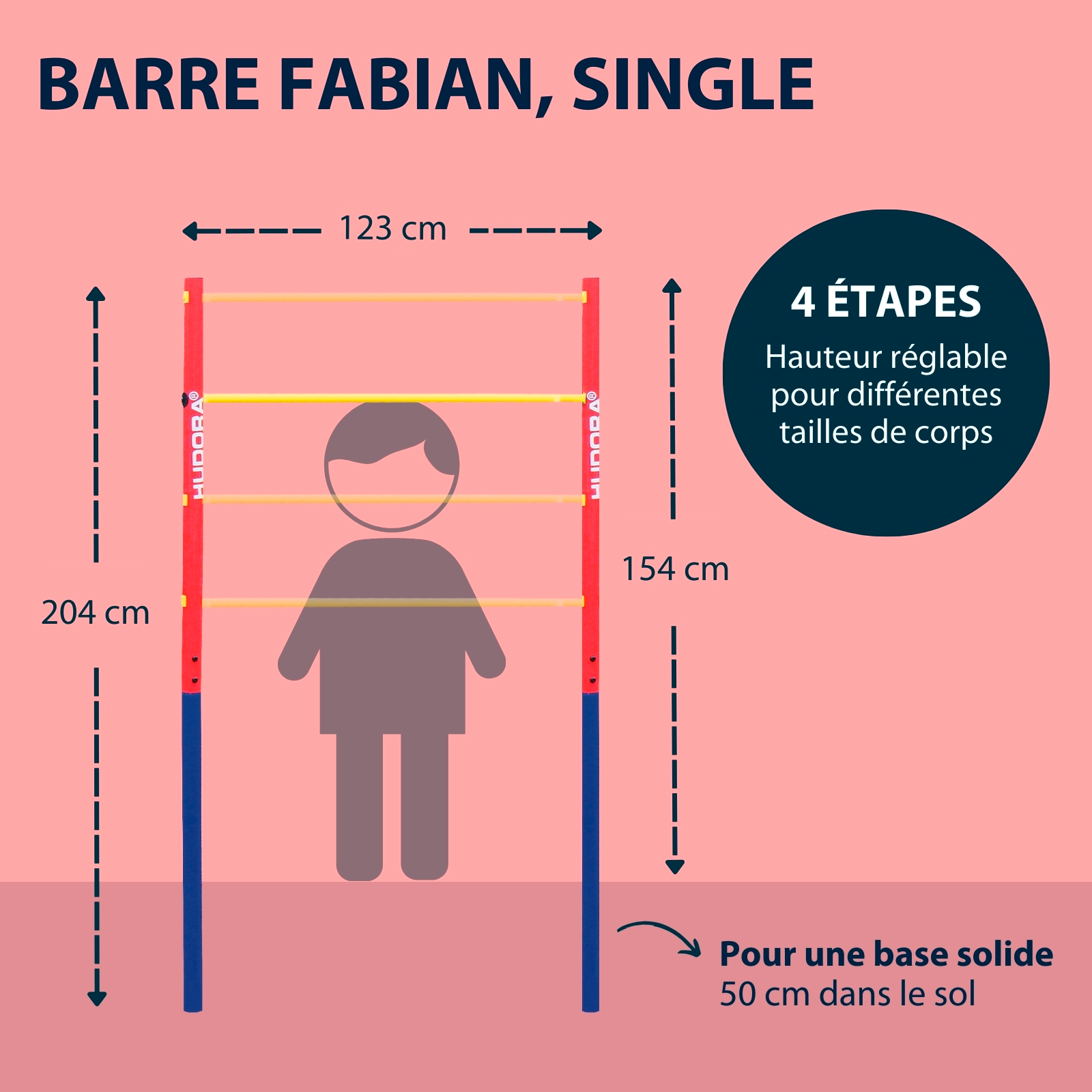HUDORA Fabian Single gymnastic bar, image 2 from 6