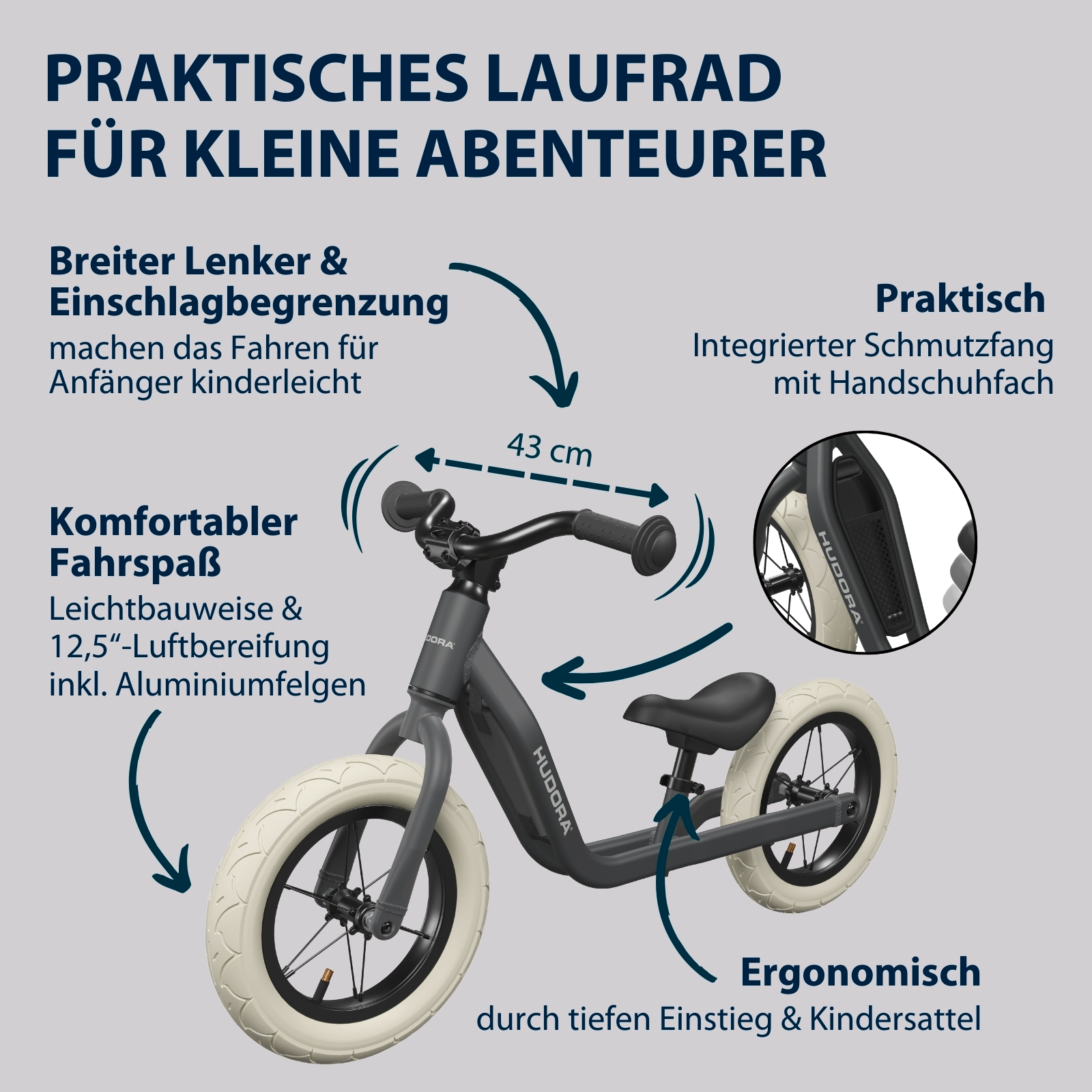 HUDORA Laufrad Explory, shadow, Bild 3 von 6
