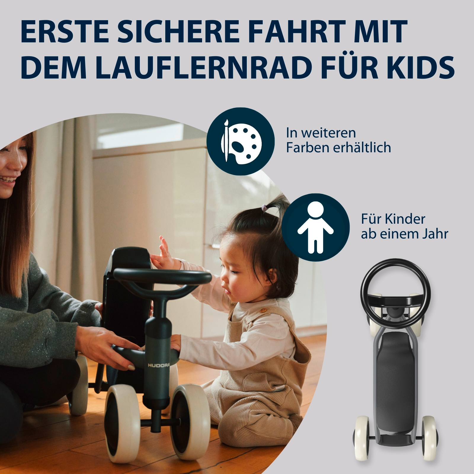 HUDORA Laufrad Steppy, shadow, Bild 5 von 6