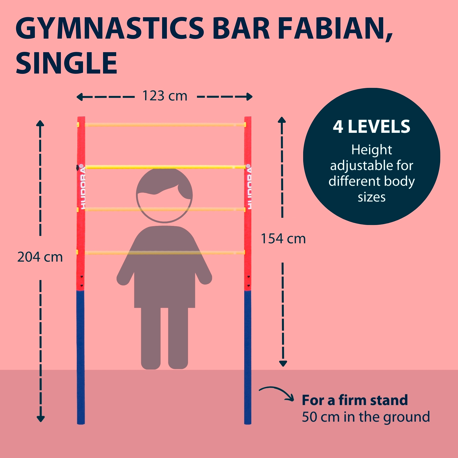 HUDORA Fabian Single gymnastic bar, image 2 from 6