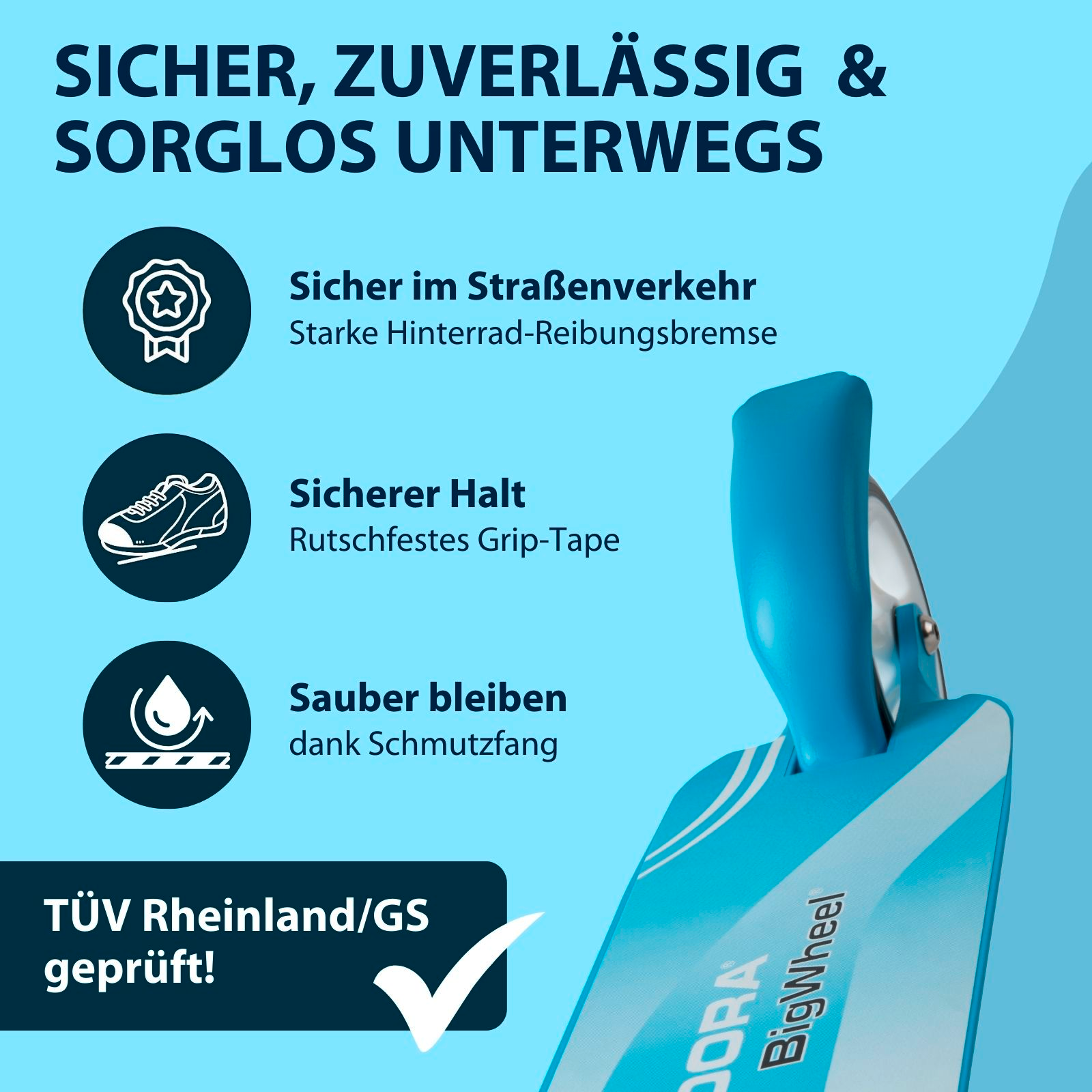 HUDORA Little BigWheel®, Scooter himmelblau, Bild 5 von 7