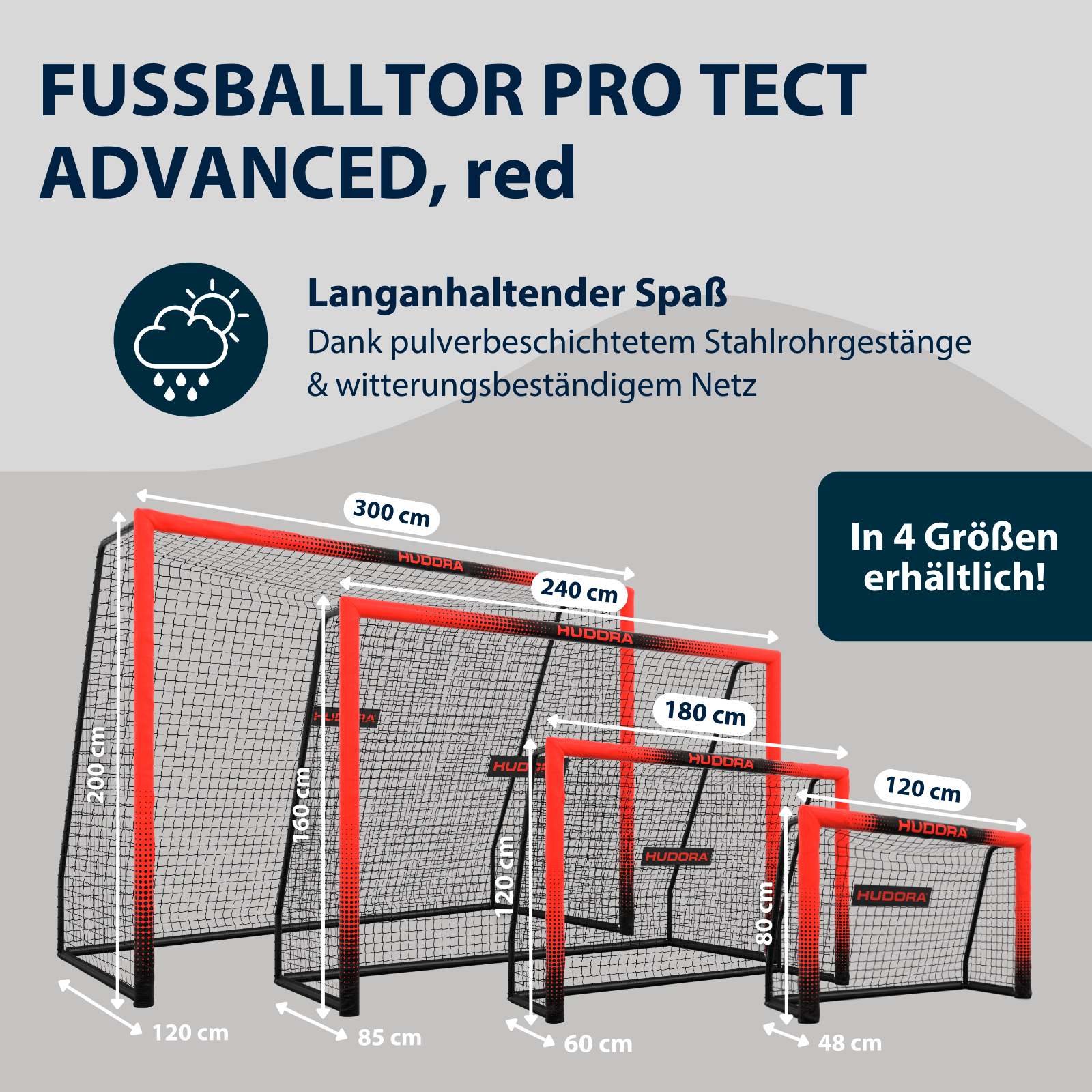 HUDORA Fußballtor Pro Tect 180 Red, Bild 2 von 7