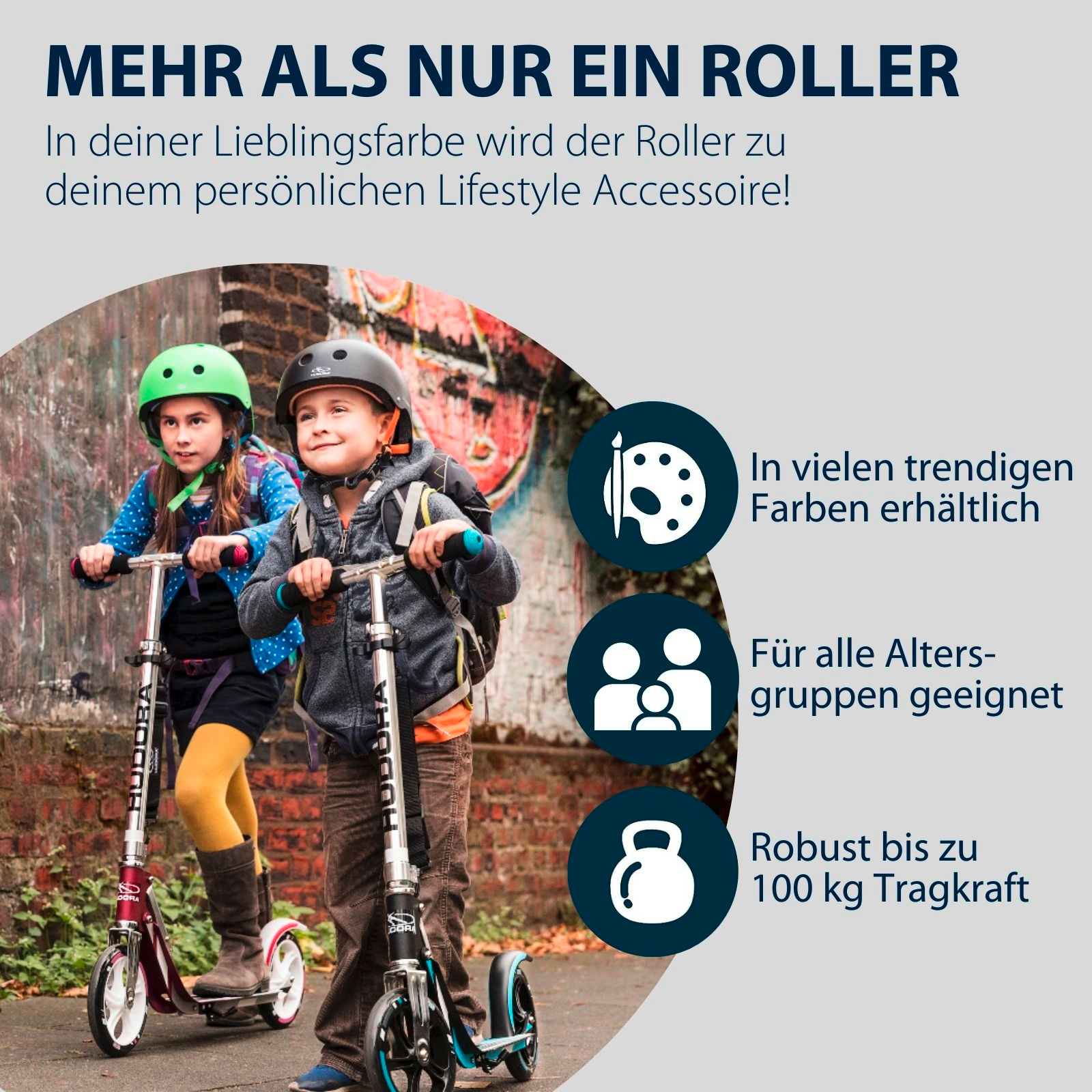 HUDORA BigWheel® 205, Scooter schwarz/anthrazit, Bild 6 von 7