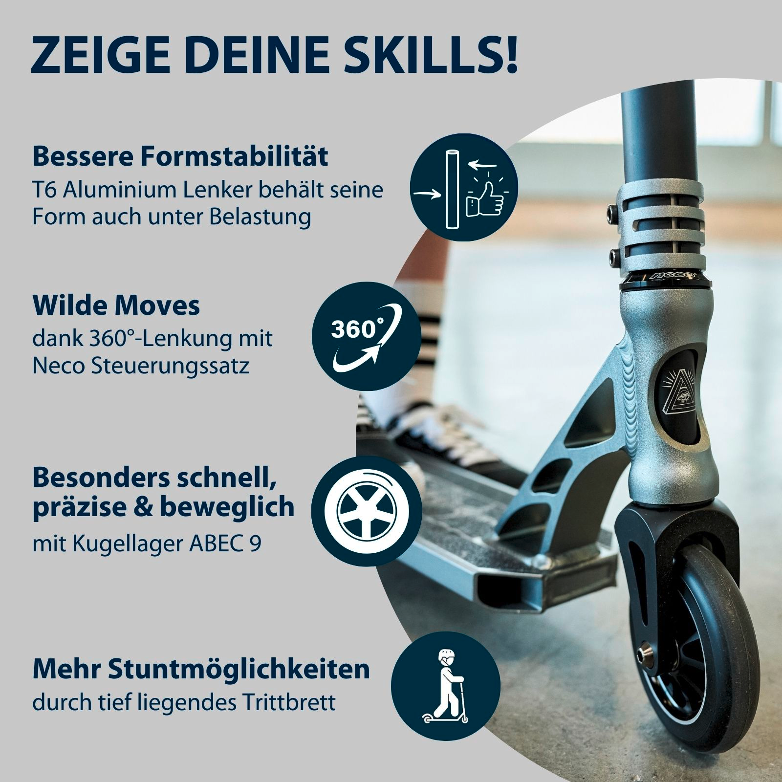 HUDORA Stunt Scooter 360 Pro, anthrazit, Bild 3 von 7