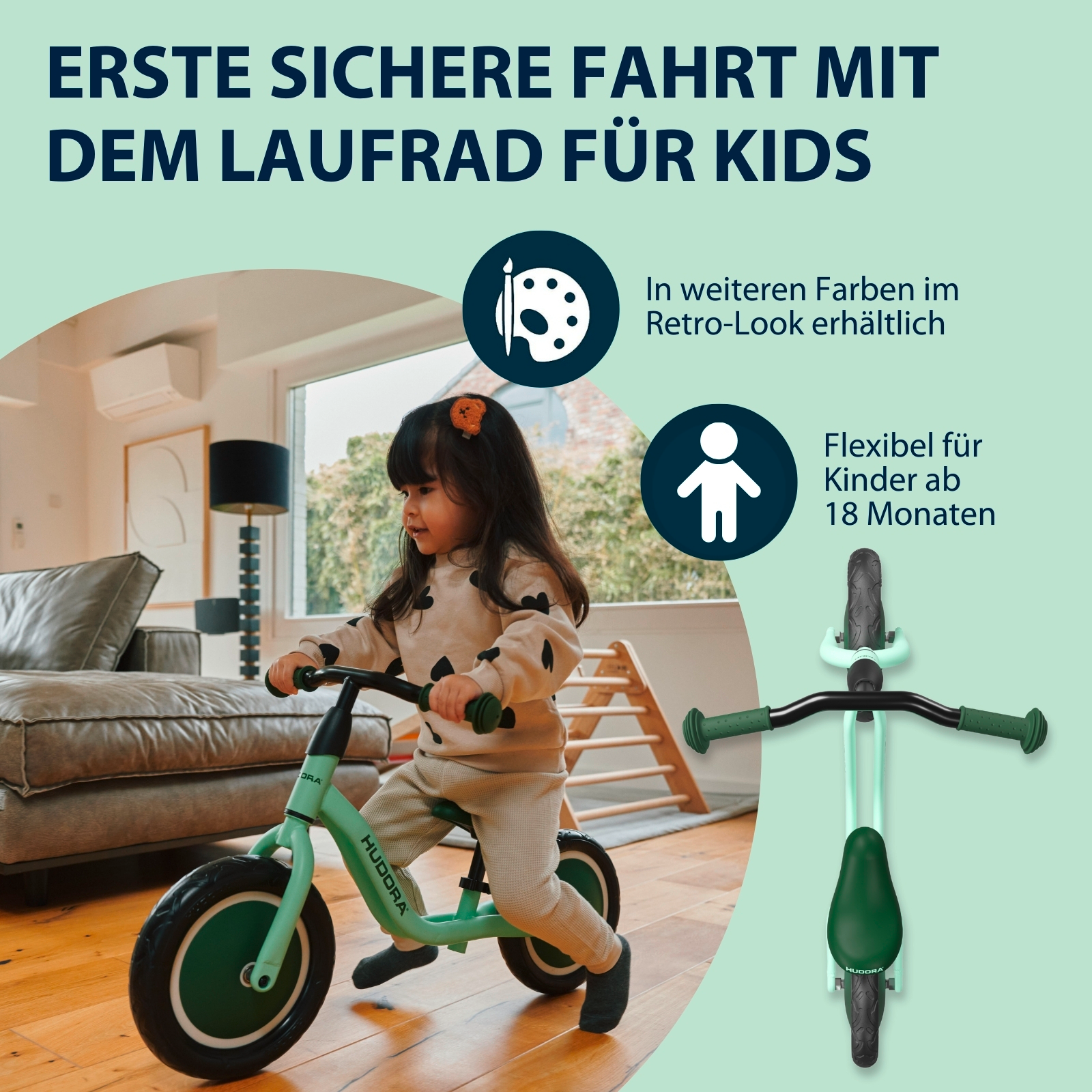 HUDORA Laufrad Cruisy, mint, Bild 5 von 6