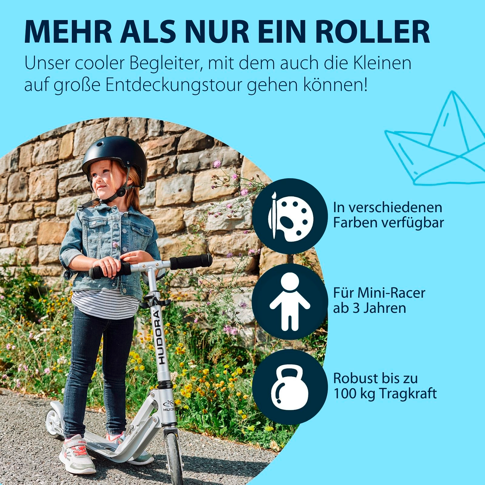 HUDORA Little BigWheel®, Scooter himmelblau, Bild 6 von 7