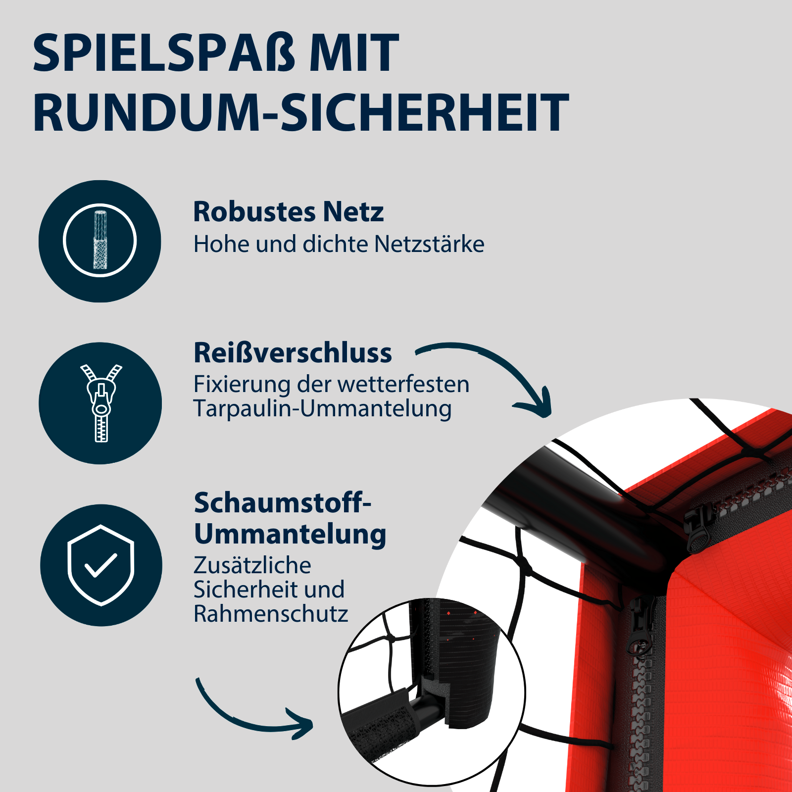 HUDORA Fußballtor Pro Tect 180 Red, Bild 4 von 7
