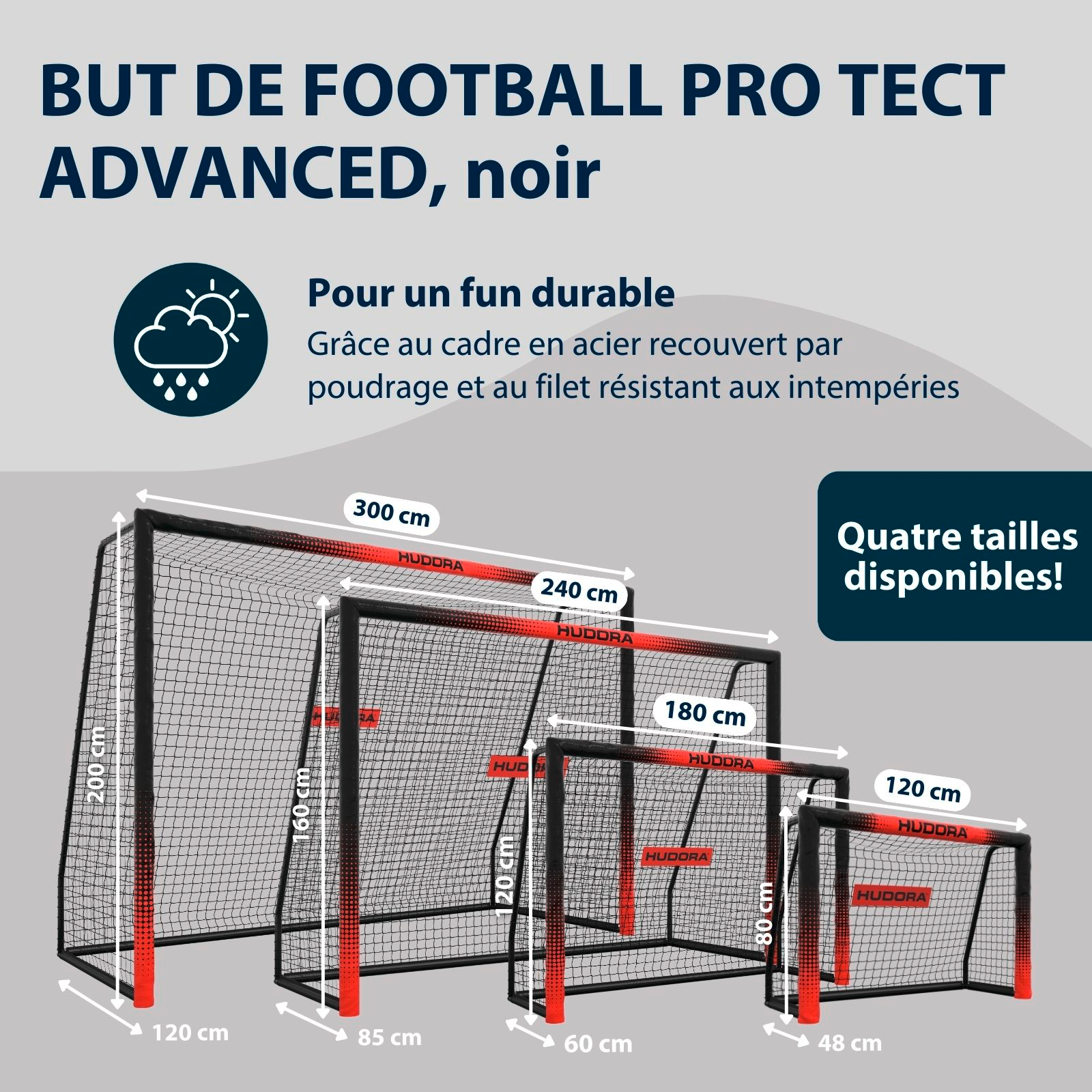 HUDORA Football Goal Pro Tect 180 Advanced Black, image 2 from 7