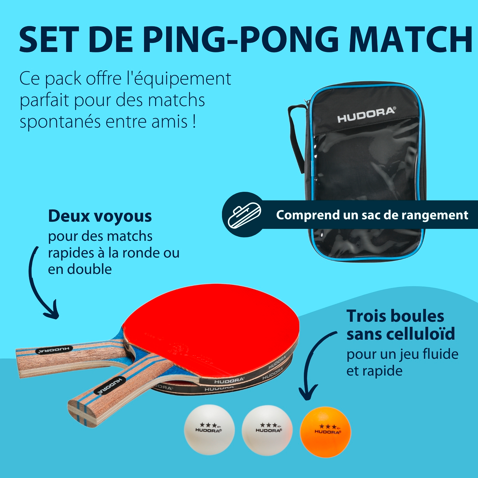 HUDORA Match table tennis set, image 2 from 6