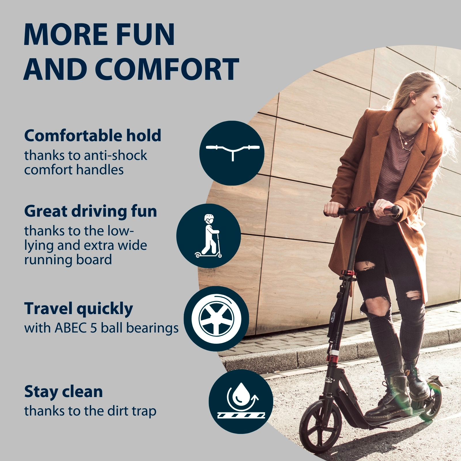 HUDORA BigWheel® Style 230, scooter black, image 3 from 7