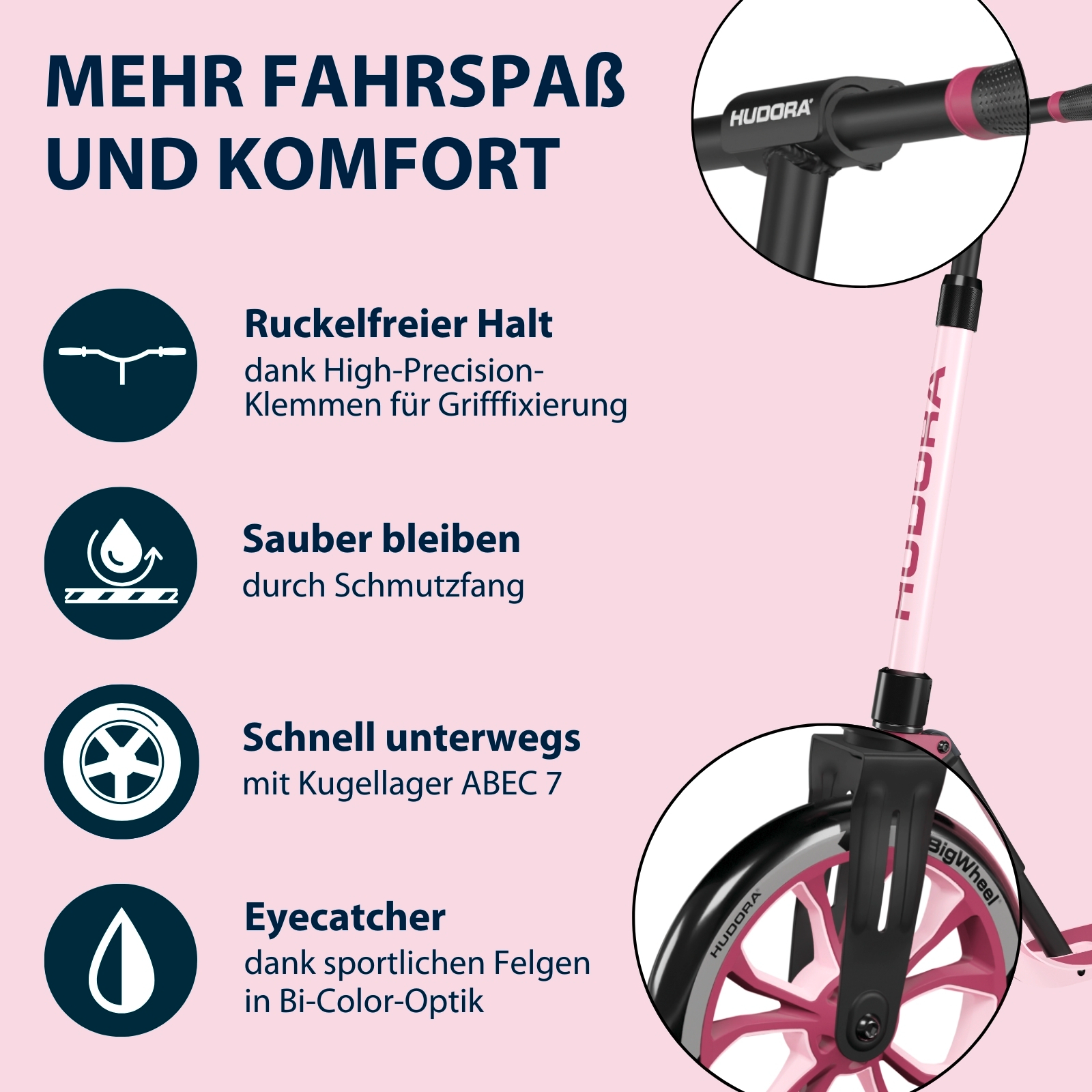HUDORA BigWheel® 205 Advanced, rosé, Bild 3 von 7