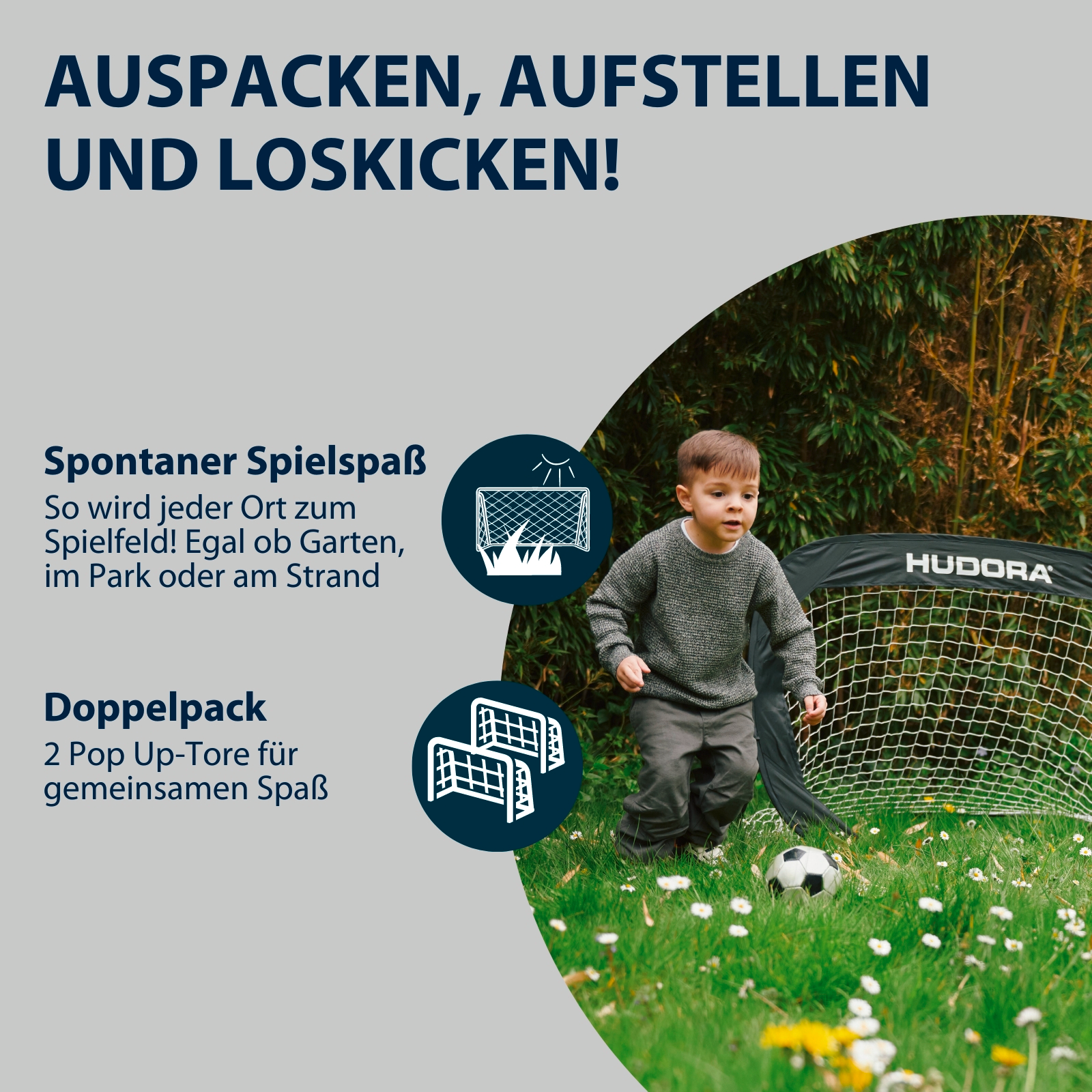 Pop Up Fußballtor, 2er Set Schwarz, Bild 4 von 6