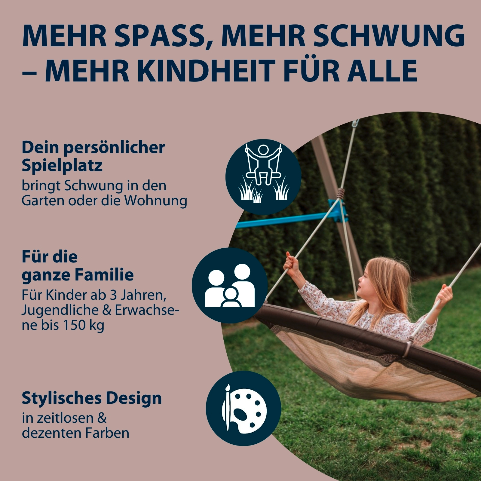 HUDORA Nestschaukel Lounge 110, mocha, Bild 5 von 6
