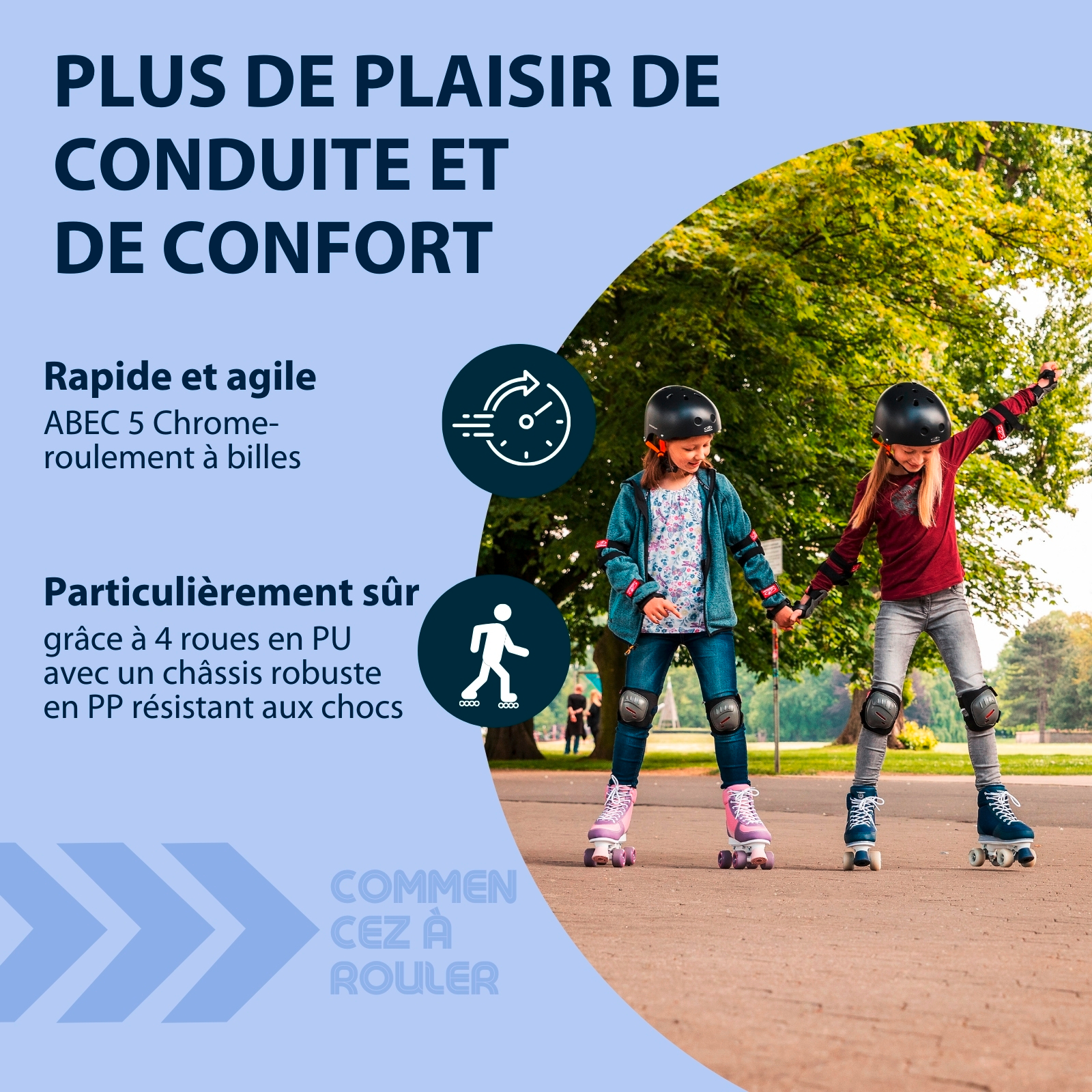 Patins à roulettes Advanced, navy LED, image 3 from 7
