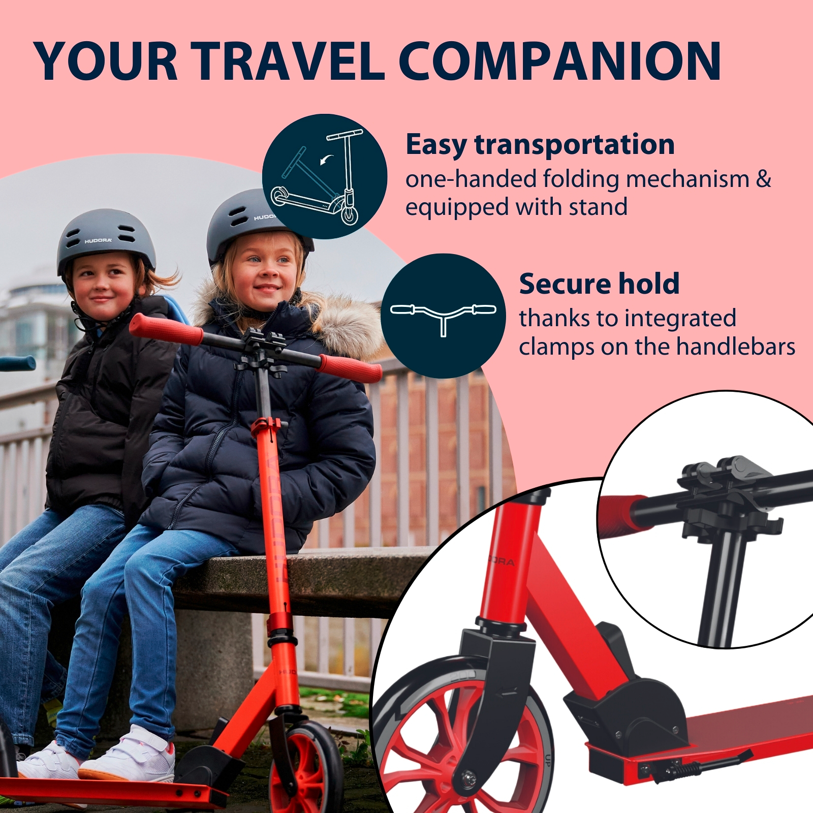 HUDORA Scooter Up 200, red, image 4 from 7