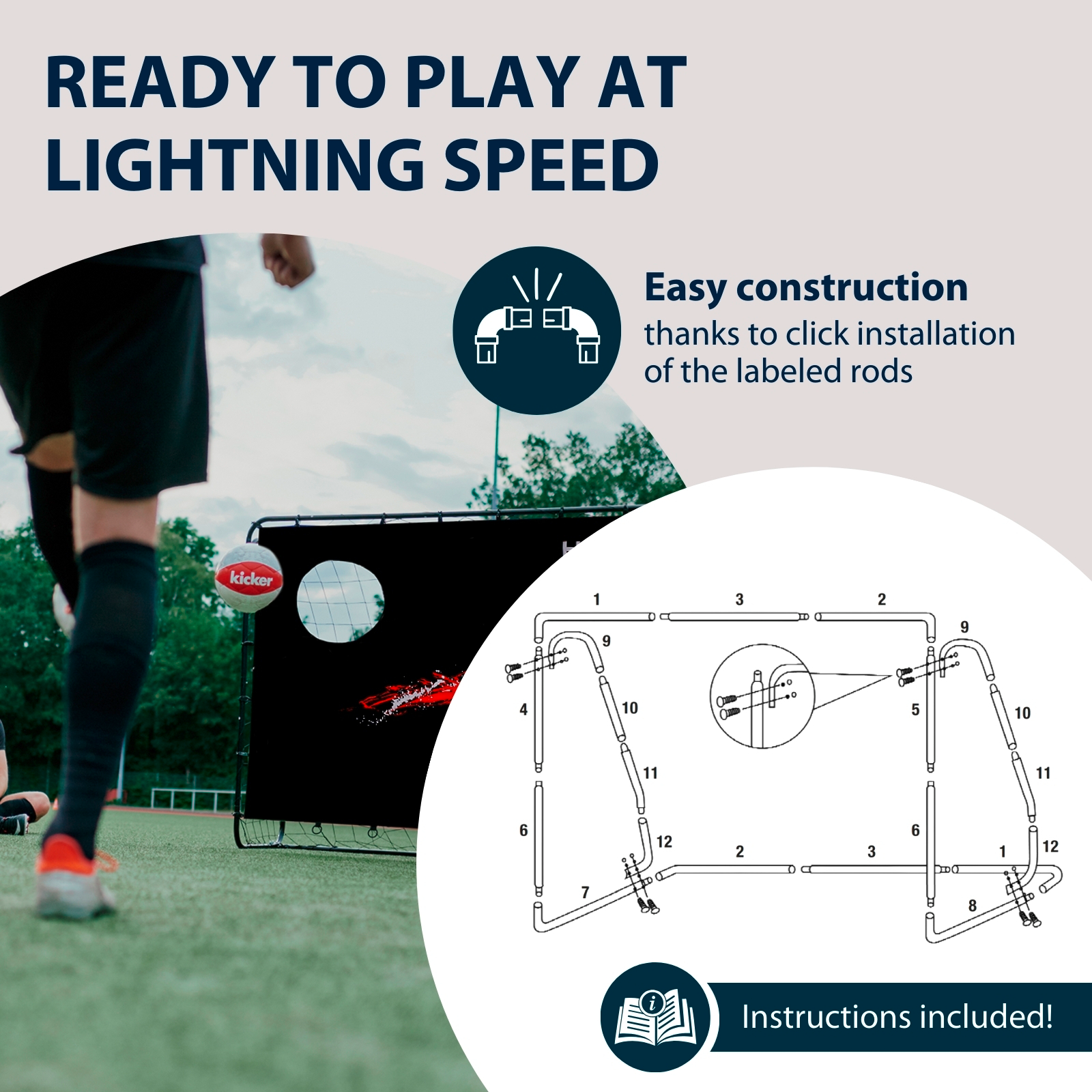 HUDORA football goal trainer with goal wall, image 4 from 6