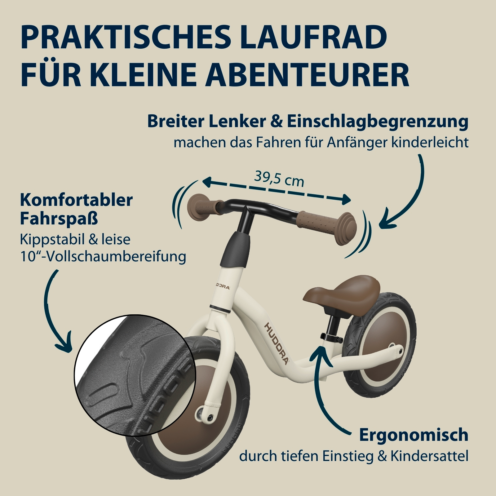 HUDORA Laufrad Cruisy, mocha, Bild 3 von 6