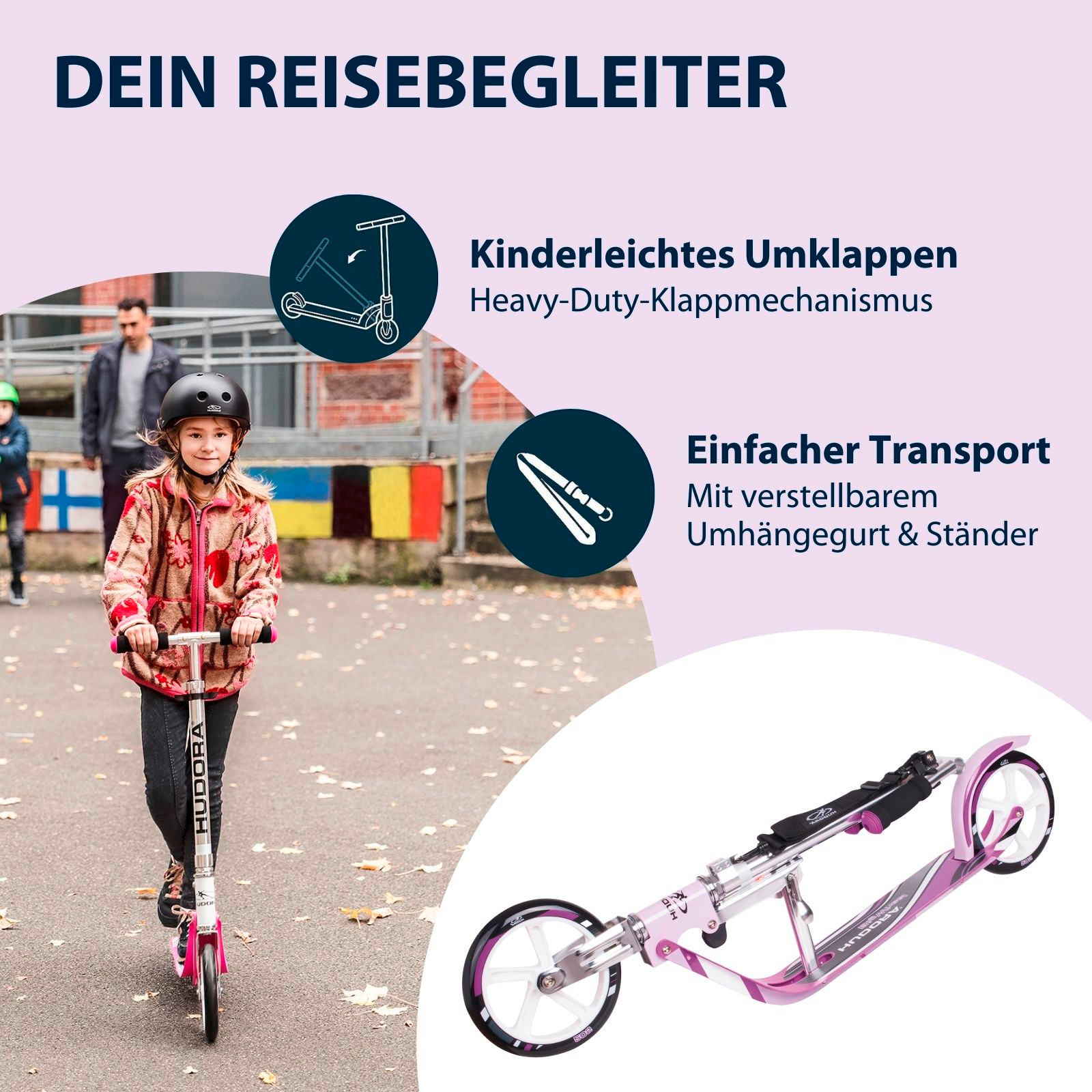 HUDORA BigWheel® 205, Scooter lila, Bild 4 von 7
