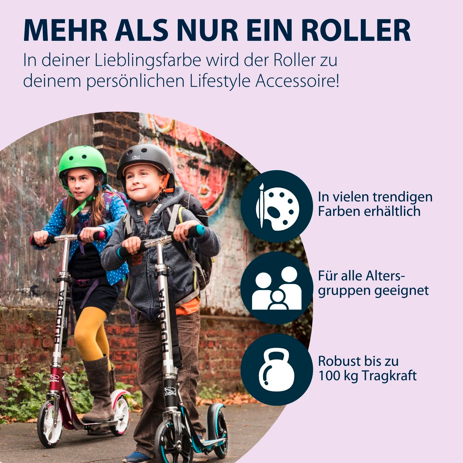 HUDORA BigWheel® 205, Scooter lila, Bild 6 von 7