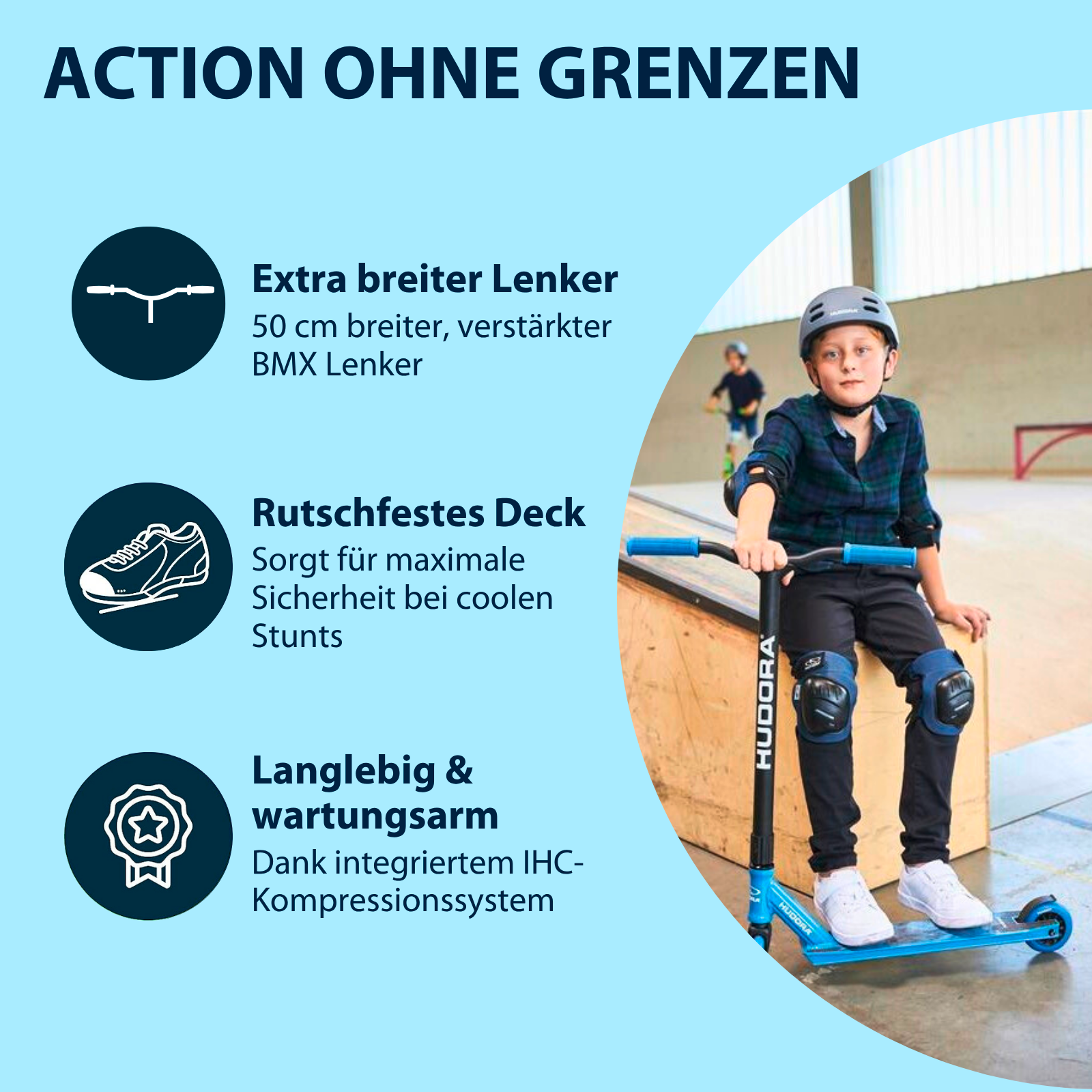 HUDORA Stunt Scooter XQ-12.1, blau, Bild 3 von 7