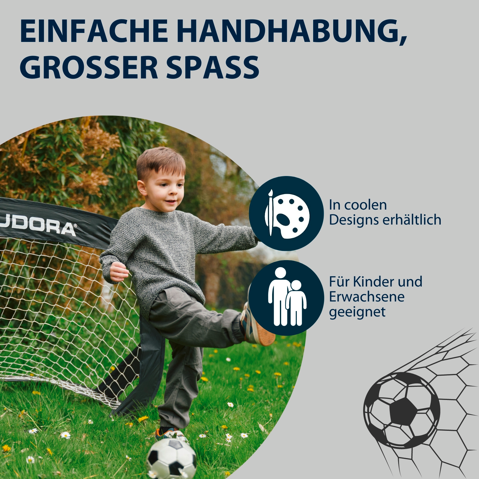 Pop Up Fußballtor, 2er Set Schwarz, Bild 5 von 6