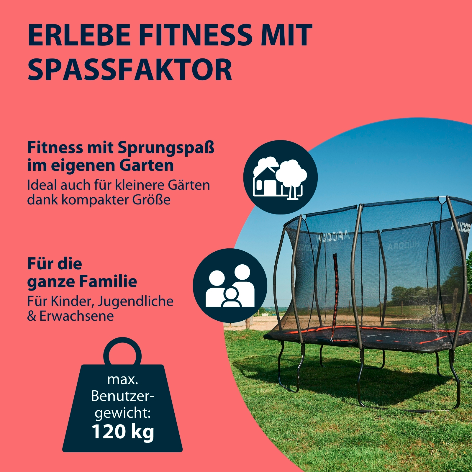 HUDORA Trampolin 4square 215 x 305, Bild 6 von 7