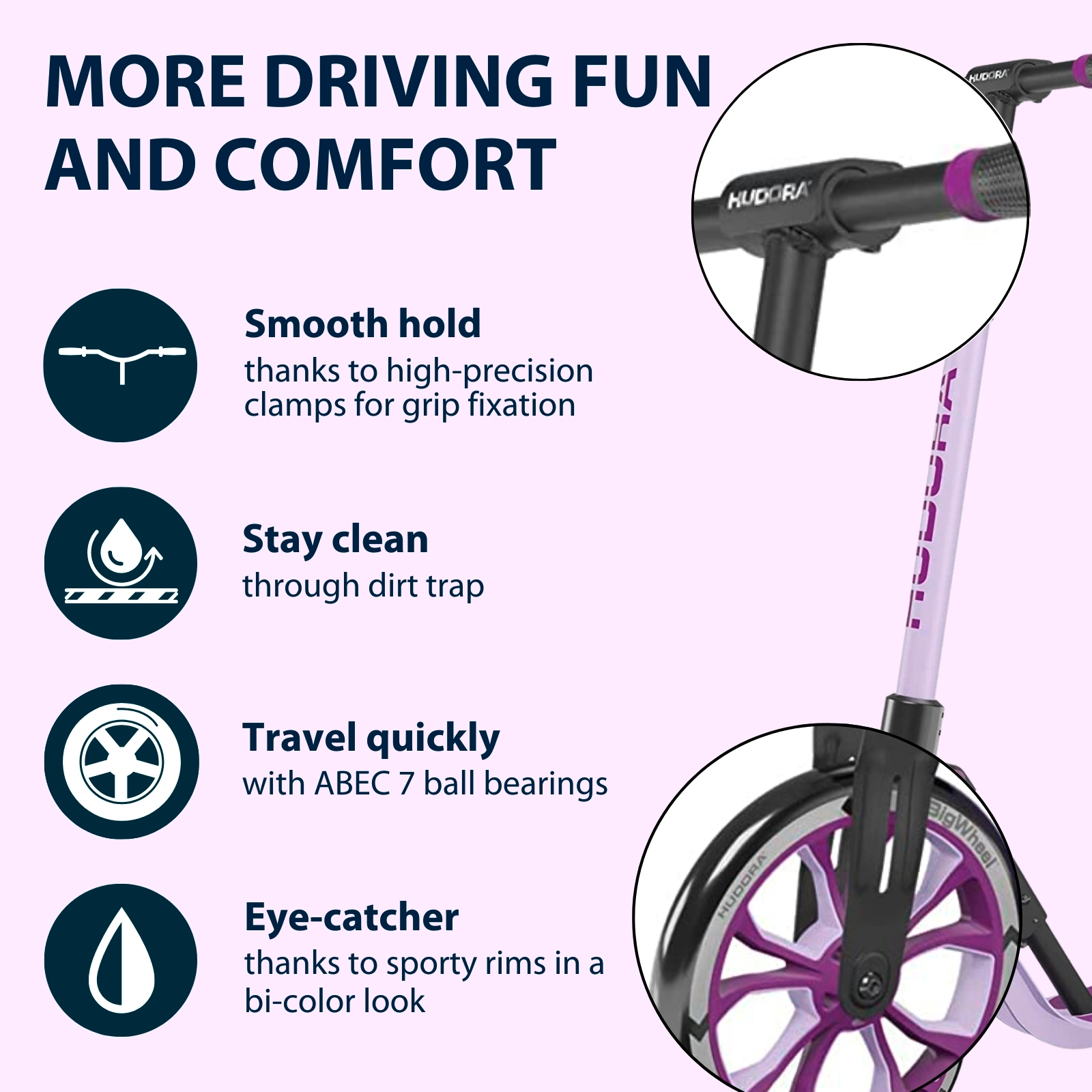 HUDORA BigWheel® 205 Advanced, lavender, image 3 from 7