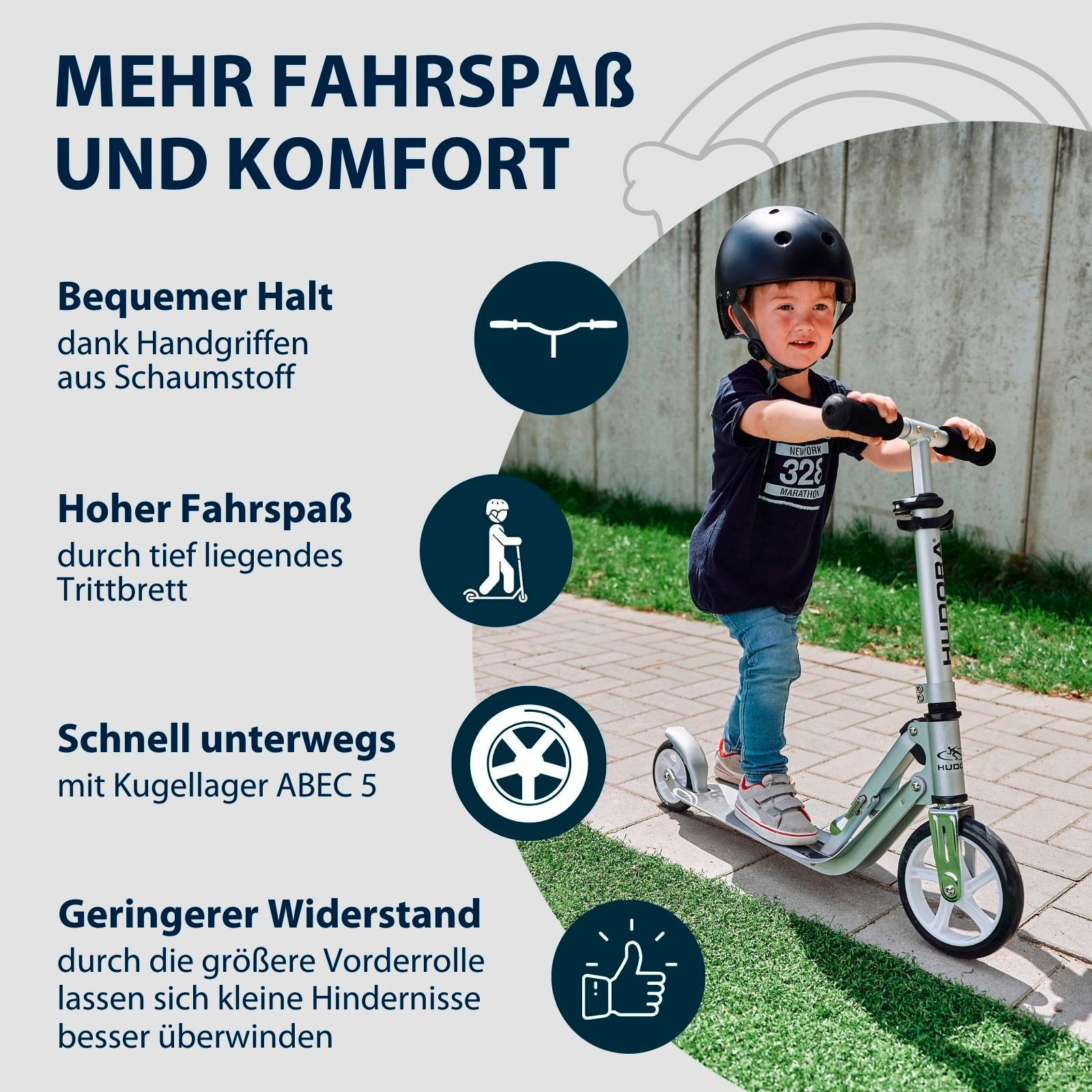 HUDORA Little BigWheel®, Scooter schwarz, Bild 3 von 7