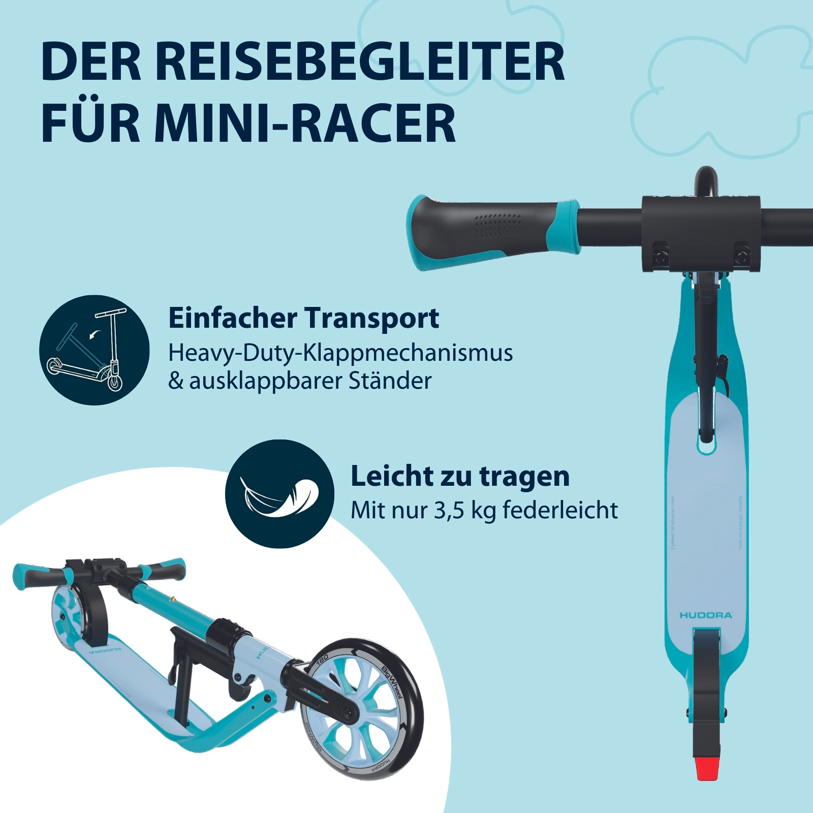 HUDORA BigWheel® 180 Advanced Junior, sky blue, Bild 4 von 7