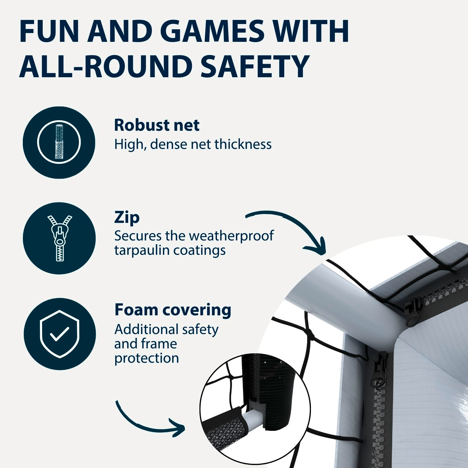 HUDORA Football Goal Pro Tect 240 Advanced White, image 4 from 7