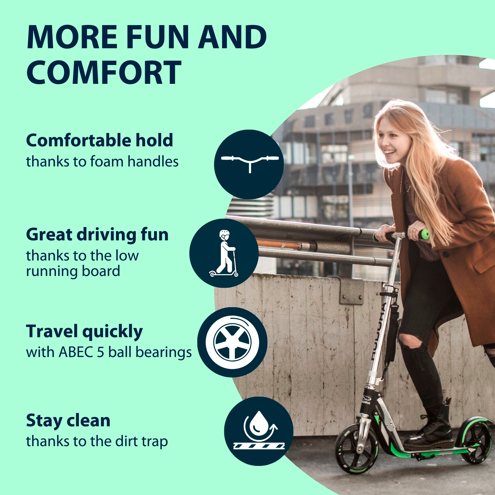 HUDORA BigWheel® 205 Scooter, grass "Exclusive Edition", image 3 from 7