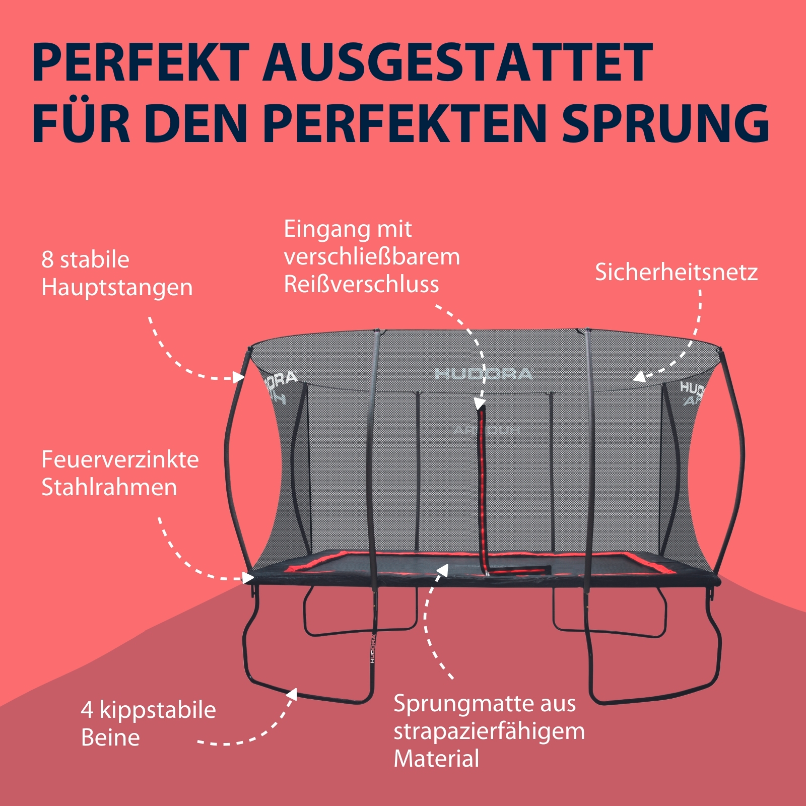 HUDORA Trampolin 4square 244 x 366, Bild 3 von 7