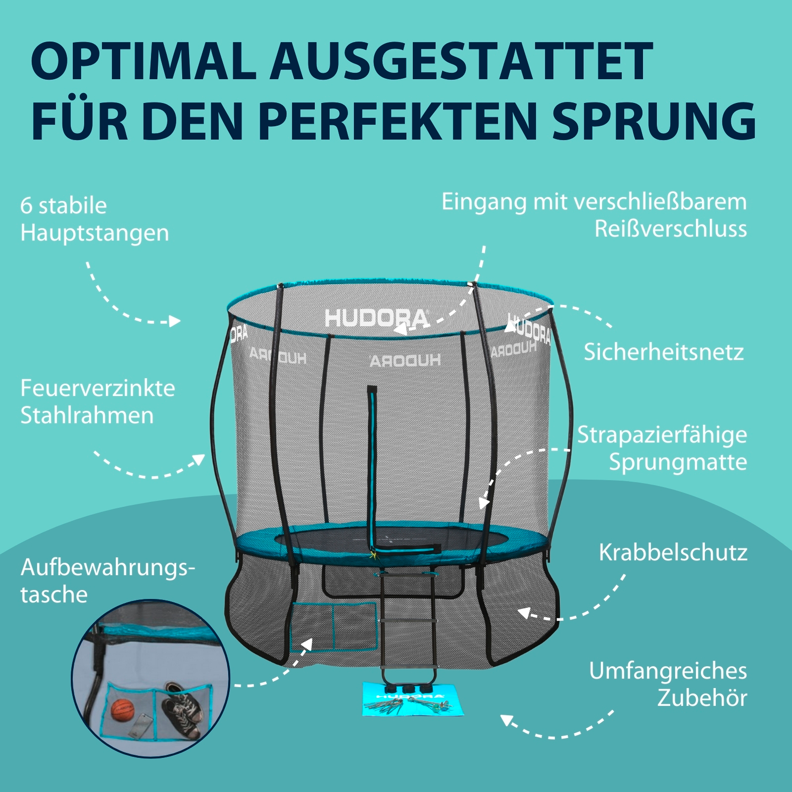 HUDORA Fantastic Complete Trampolin 250V, Bild 3 von 7