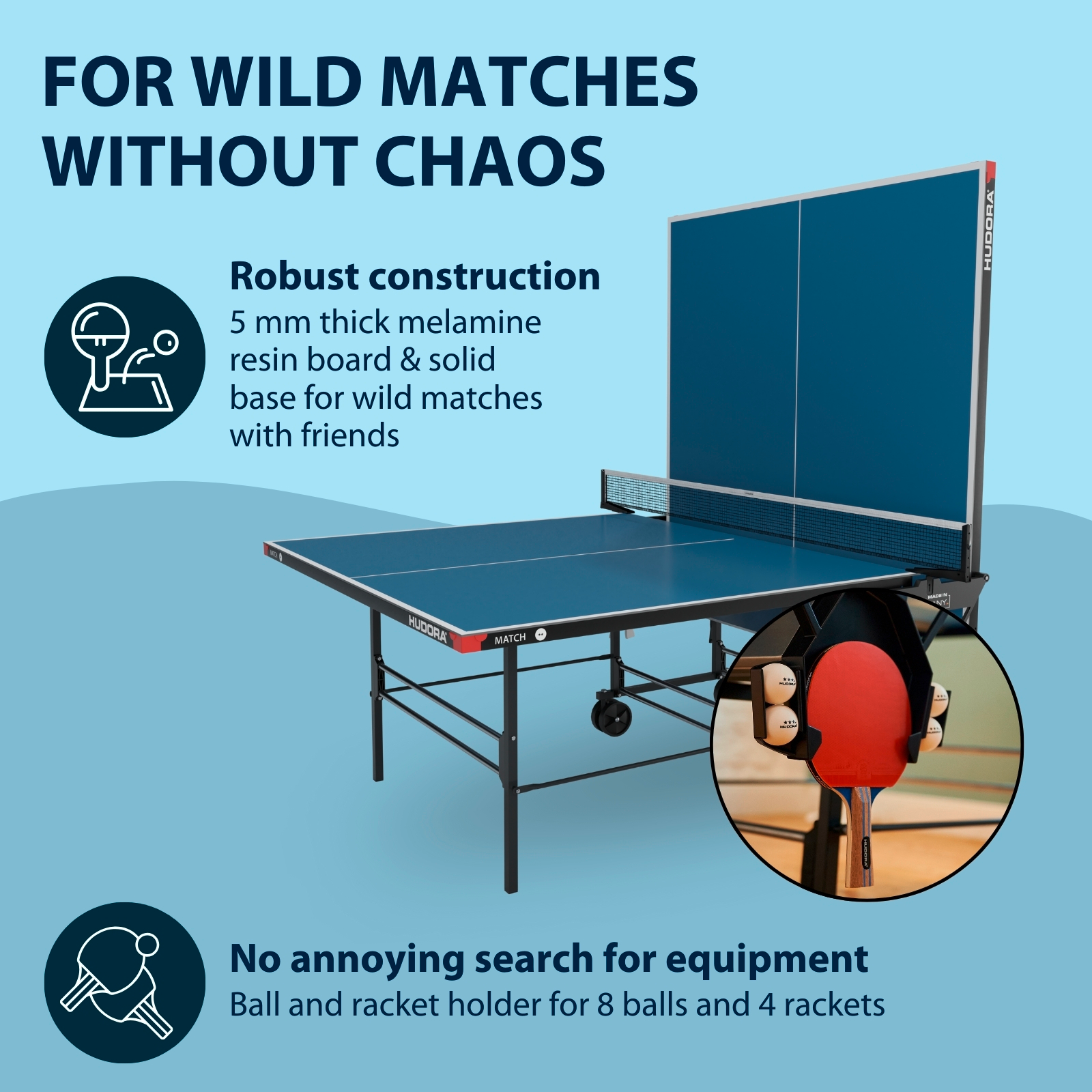 HUDORA Match table tennis table, image 5 from 7