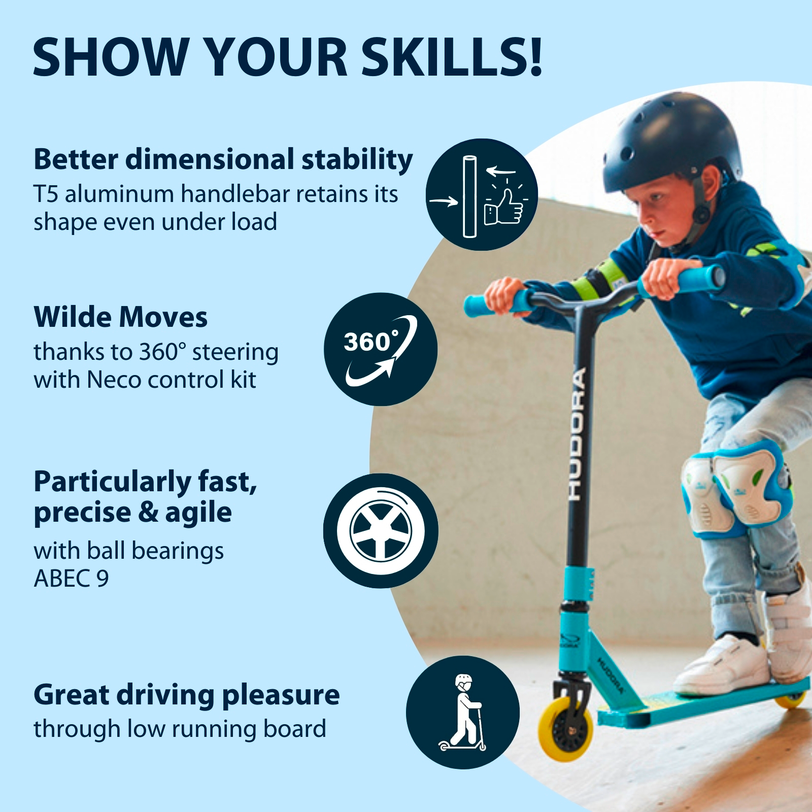 HUDORA Stunt Scooter Kids, light blue, image 3 from 7