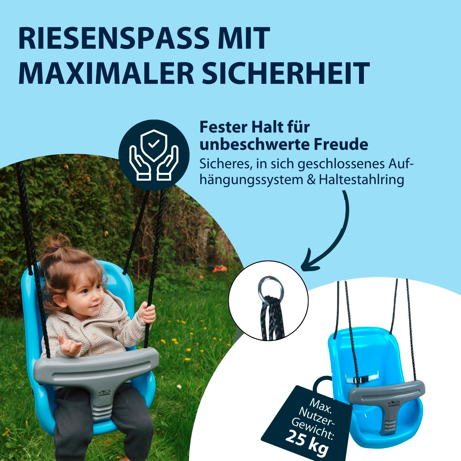 HUDORA Babyhochschaukel blau/grau, Bild 4 von 7