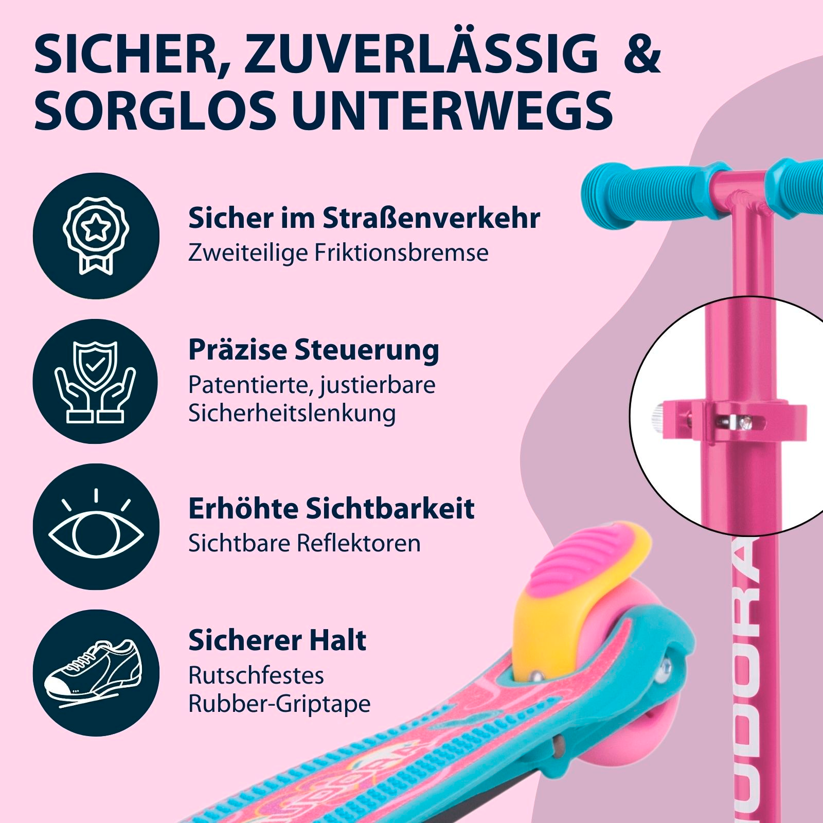 HUDORA Kinderscooter Flitzkids 2.0 Skate Wonders, Bild 5 von 7