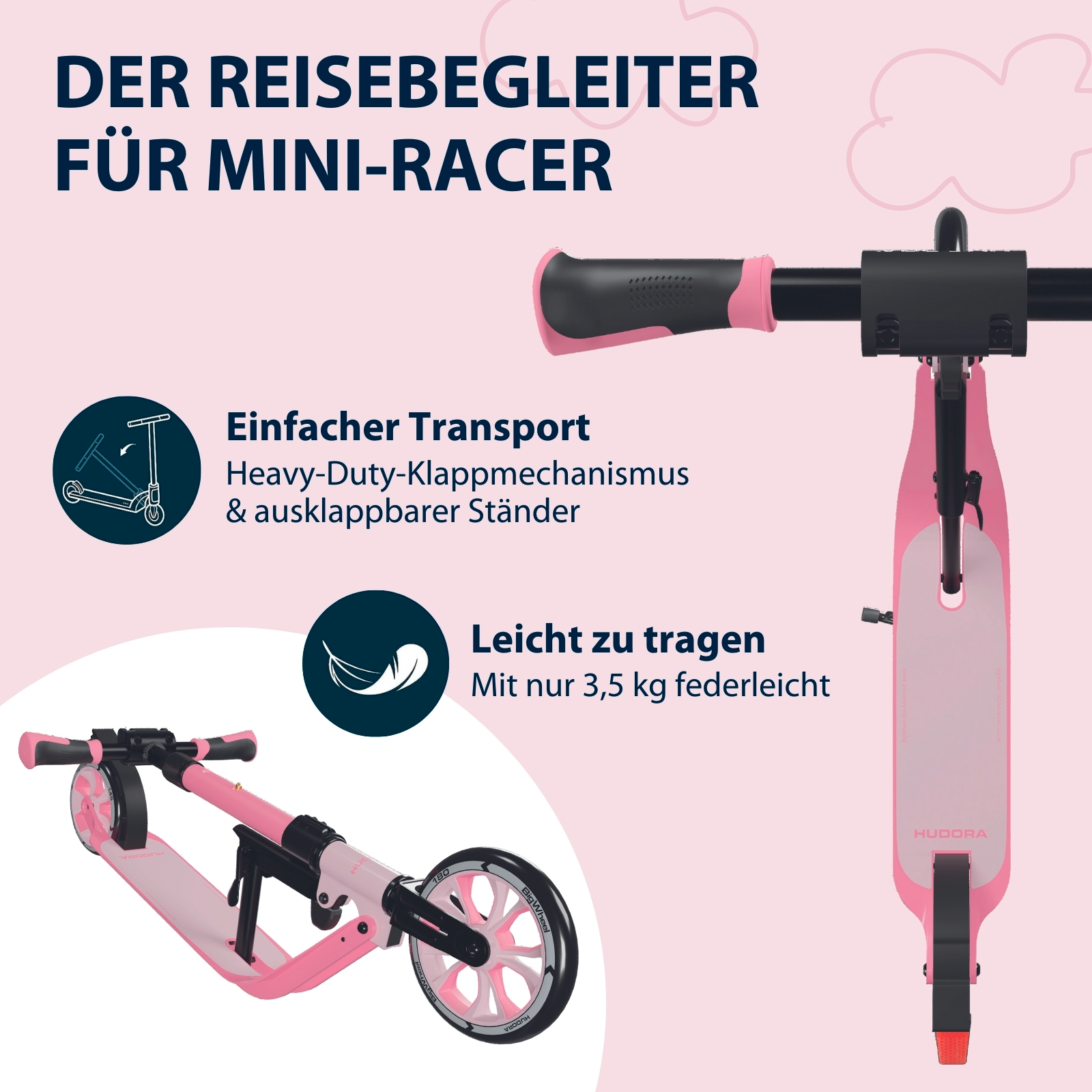 HUDORA BigWheel® 180 Advanced Junior, rosé, Bild 4 von 7