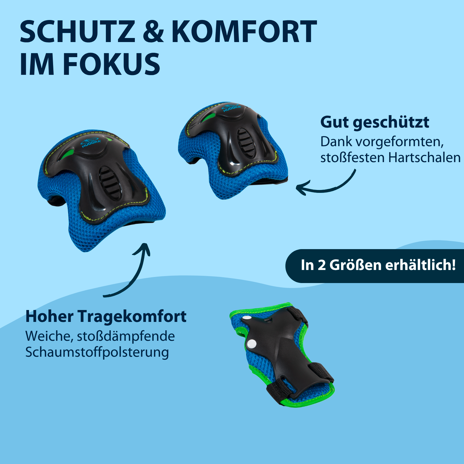 HUDORA Protektoren Set Kids blue XS, Bild 4 von 6