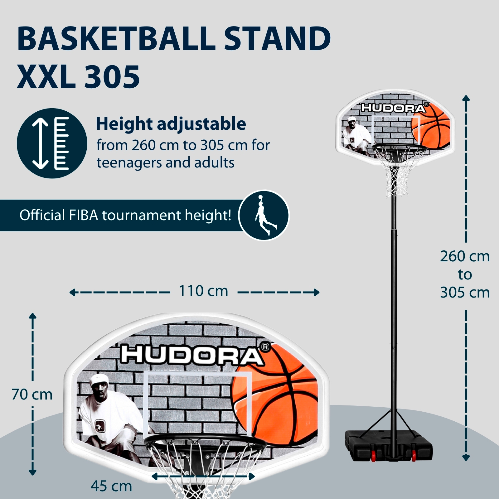 HUDORA Basketballständer XXL 305, image 2 from 6