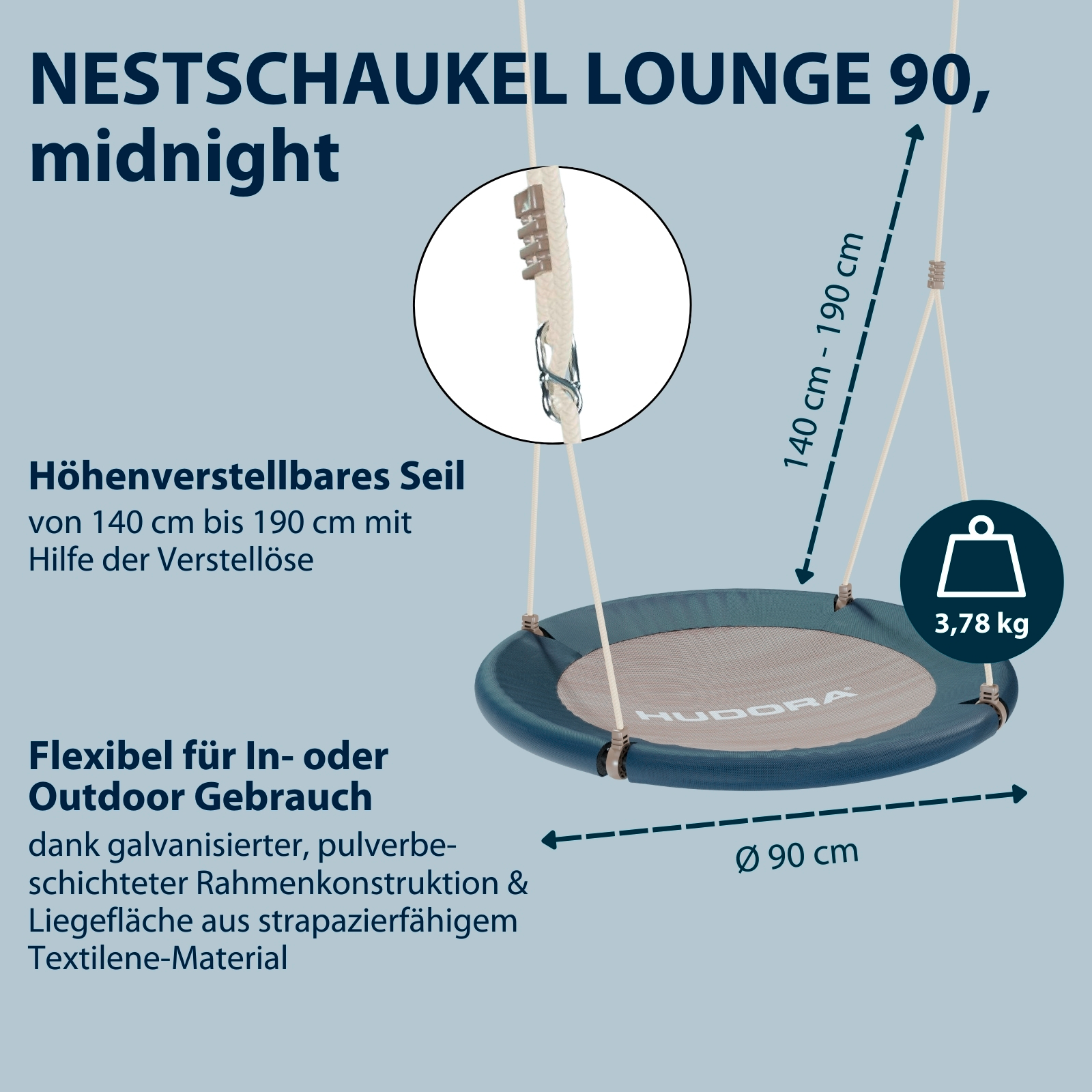 HUDORA Nestschaukel Lounge 90, midnight, Bild 2 von 6