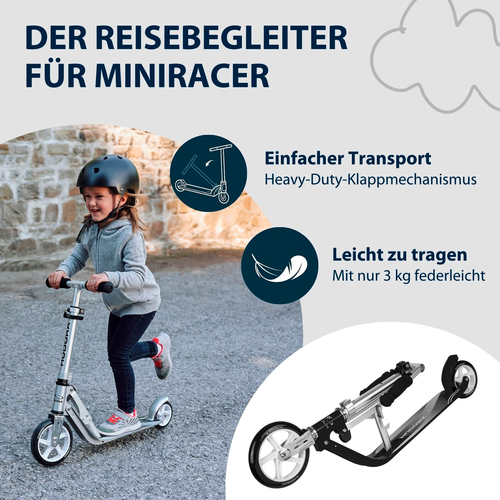 HUDORA Little BigWheel®, Scooter schwarz, Bild 4 von 7