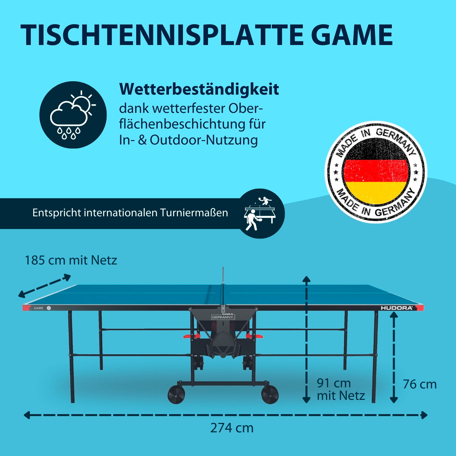 HUDORA Tischtennisplatte Game, Bild 2 von 7